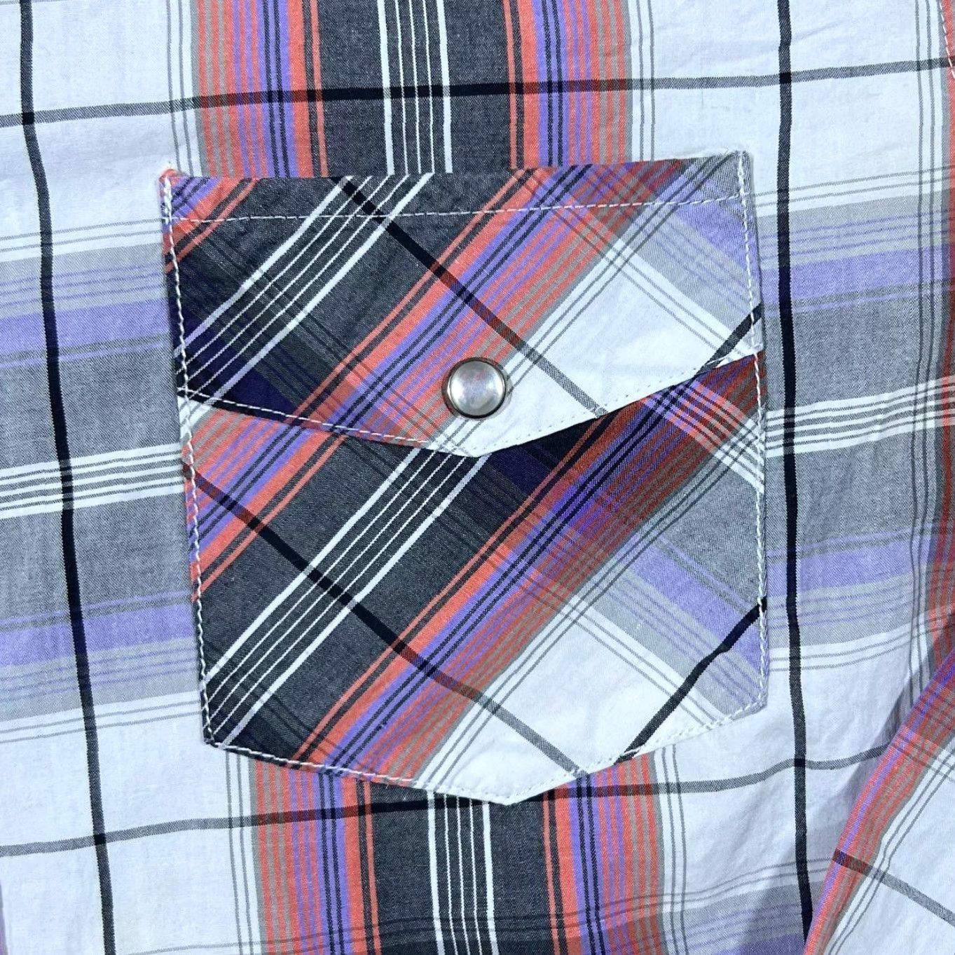 Anchor Blue Anchor Blue Cowboy Western Plaid Check Popper Long Sleeve Shirt Medium Mens Multicolor Red/Black/Grey/White/Blue Check Western Shirt Size US M / EU 48-50 / 2 - 3 Thumbnail