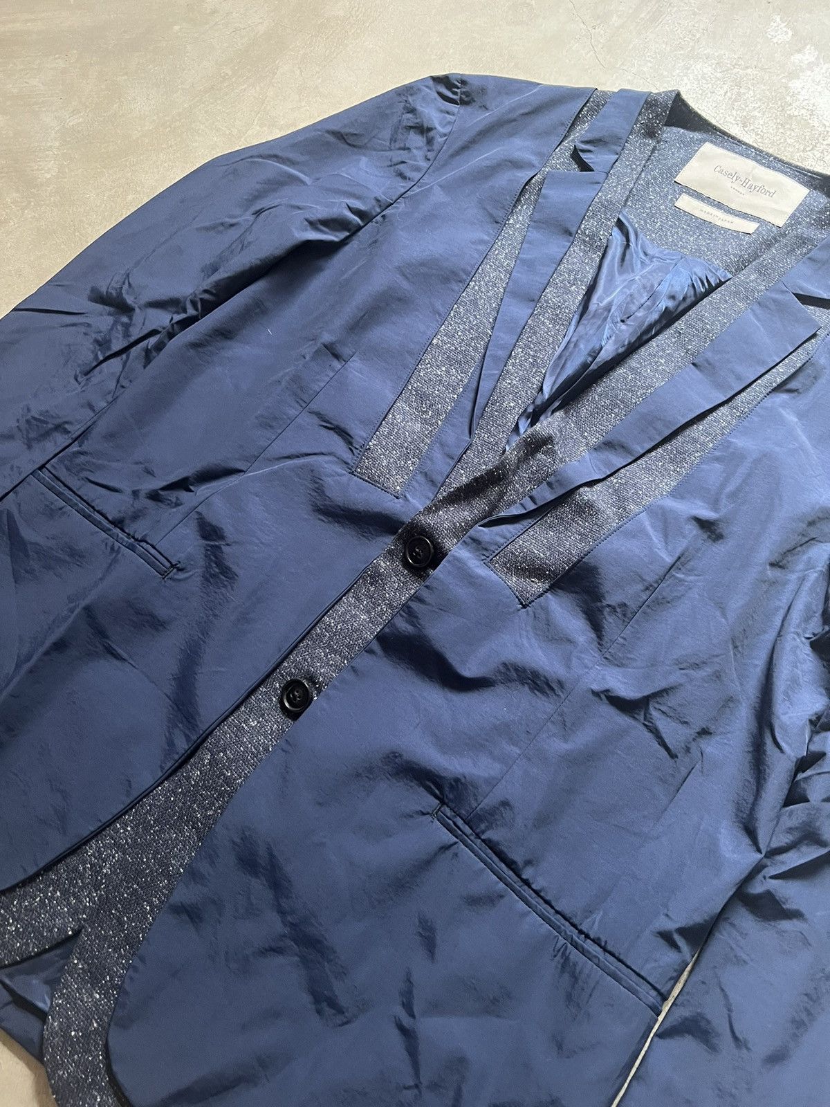 Casely-Hayford × Japanese Brand Casely Hayford Fall 2014 "Shades Of Blue" Blazer Coat Size 40R - 4 Thumbnail