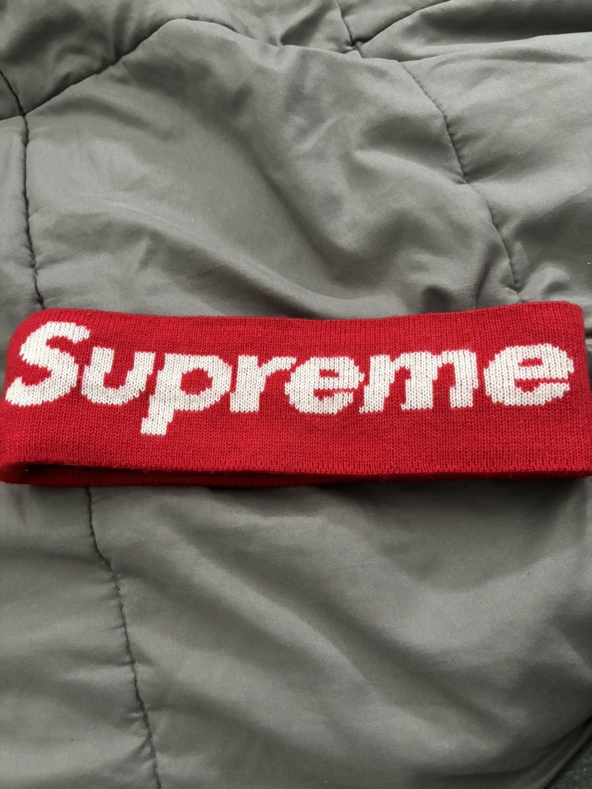 image of Supreme New Era Big Logo Headband Fw18 in Red, Men's