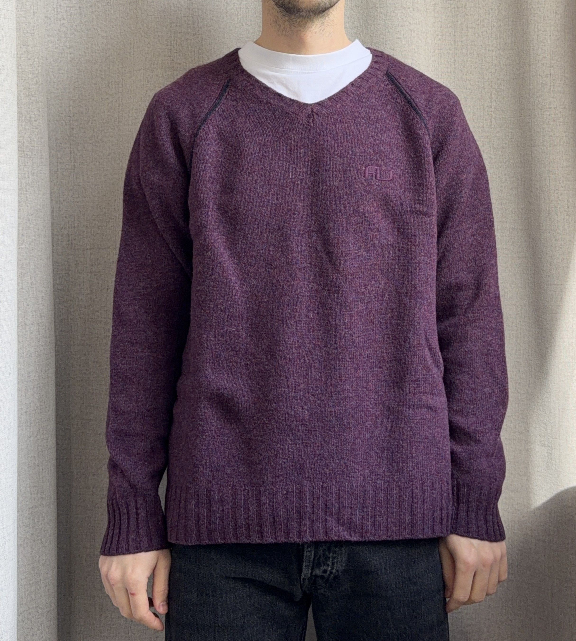 Vintage Armani Jeans Wool Purple Sweater