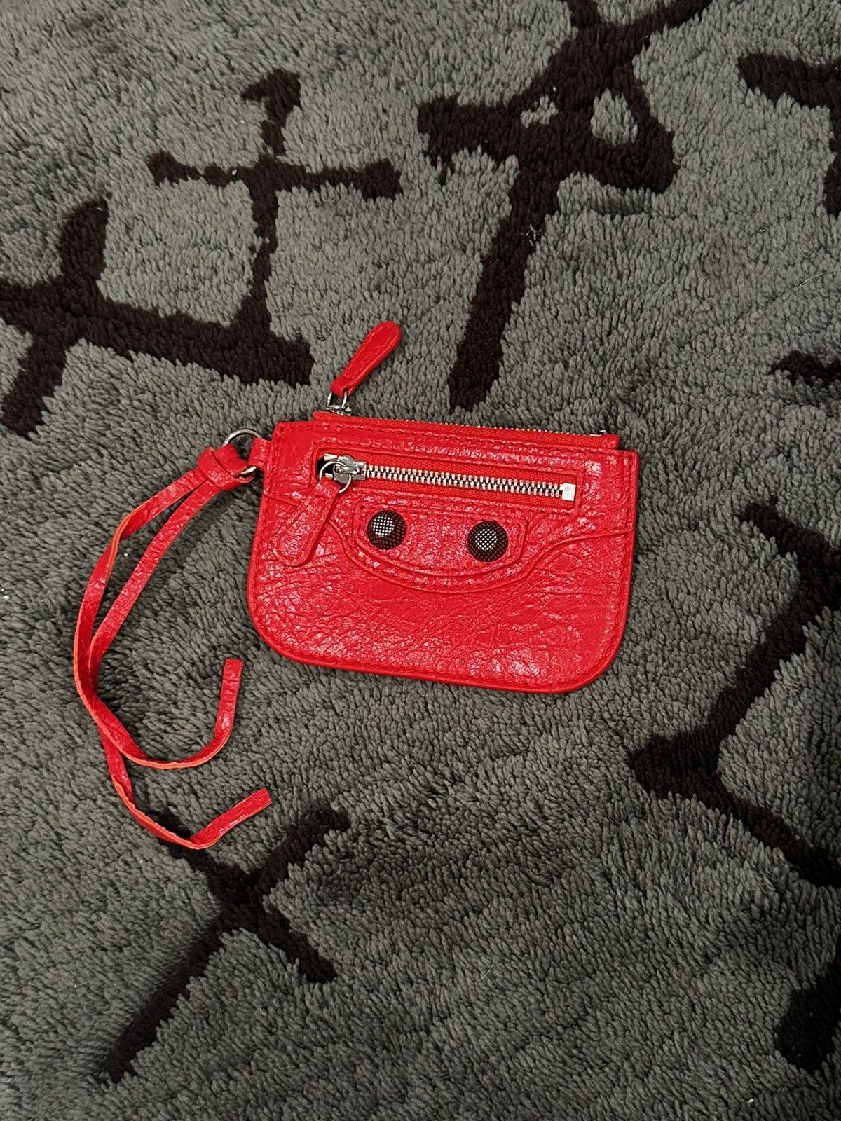 Balenciaga Red Le Cagole Coin Holder in Arena Lambskin Size ONE SIZE - 2 Thumbnail