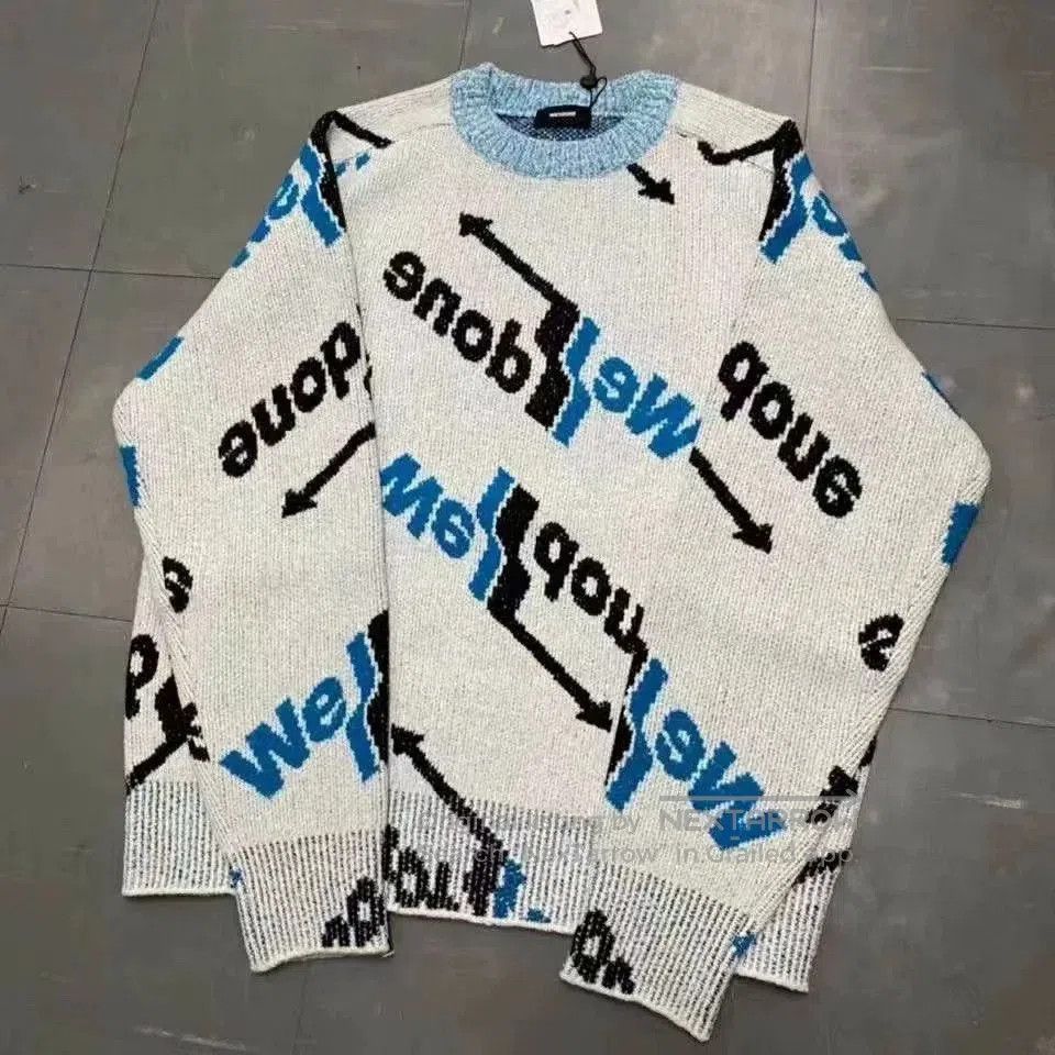 WE11DONE Welldone Graphic Knit Sweater. Size US M / EU 48-50 / 2 - 4 Thumbnail
