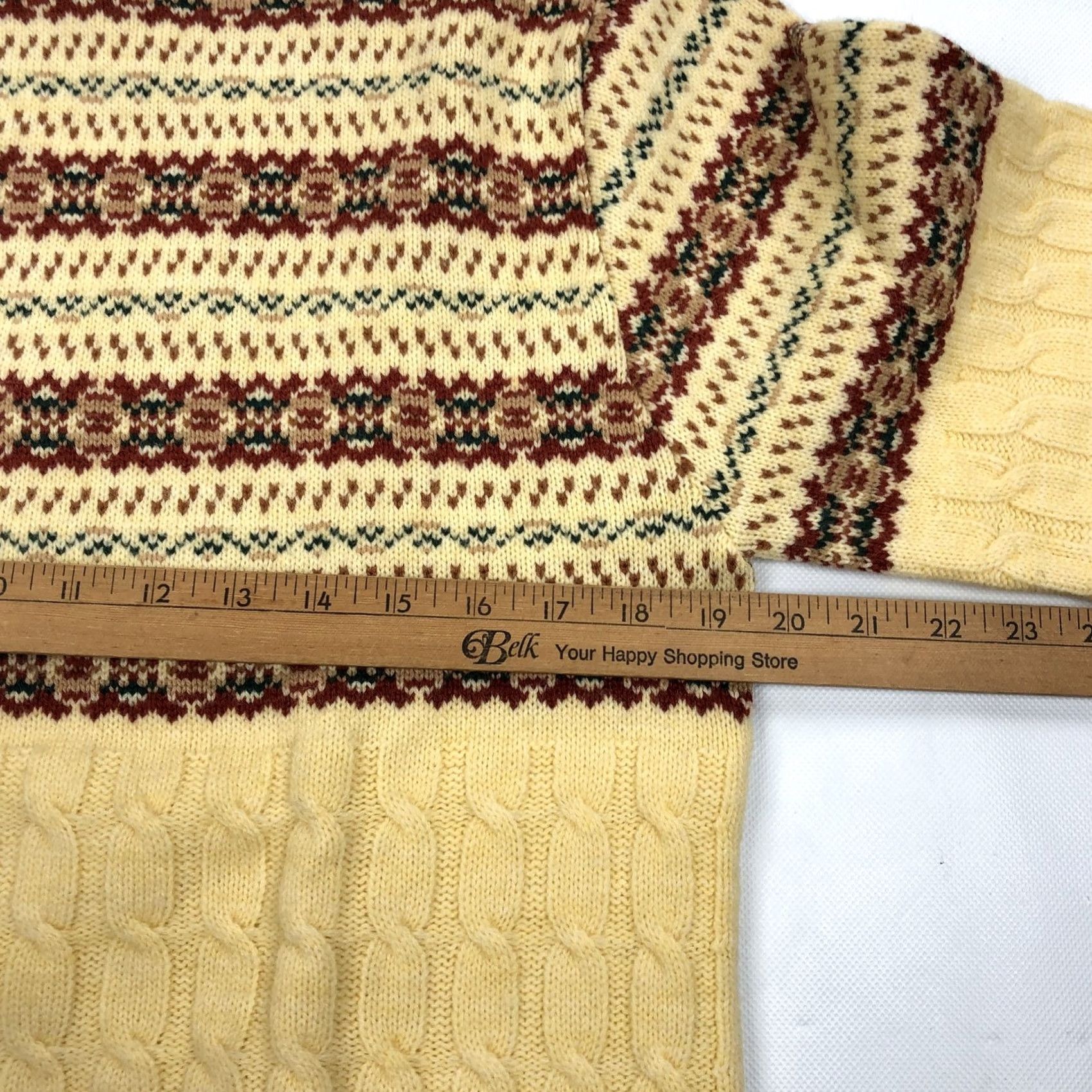 Vintage VINTAGE Lord Jeff Men's XL Fair Isle Cable Knit Wintuk Orlon Acrylic Sweater Size US XL / EU 56 / 4 - 6 Thumbnail