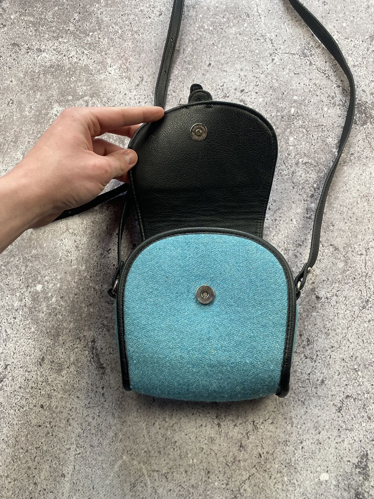 Harris Tweed Harris Tweed Wool Messenger Vintage Bag Blue Size ONE SIZE - 4 Thumbnail