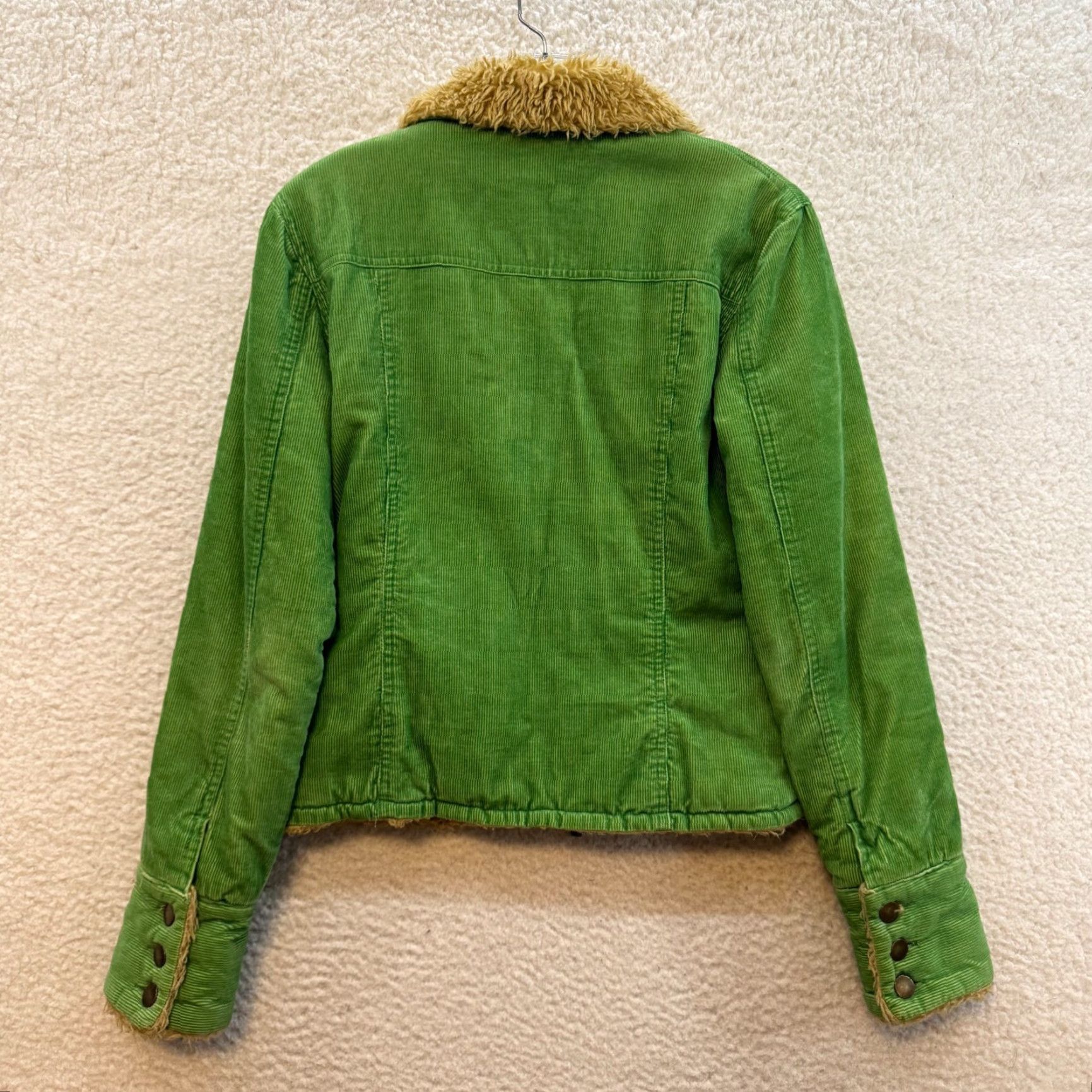 Vintage VINTAGE Jennyfer J Corduroy Jacket Womens Green Faux Fur Collar Full Zip Small S Size S / US 4 / IT 40 - 2 Thumbnail