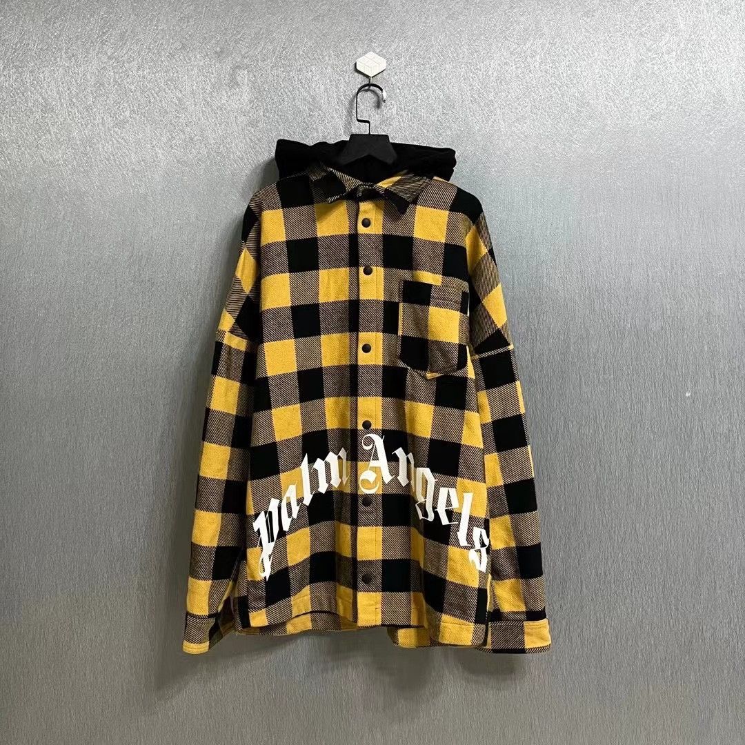Palm Angels Palm Angels Letter Hooded Shirt Jacket Size US S / EU 44-46 / 1 - 1 Thumbnail