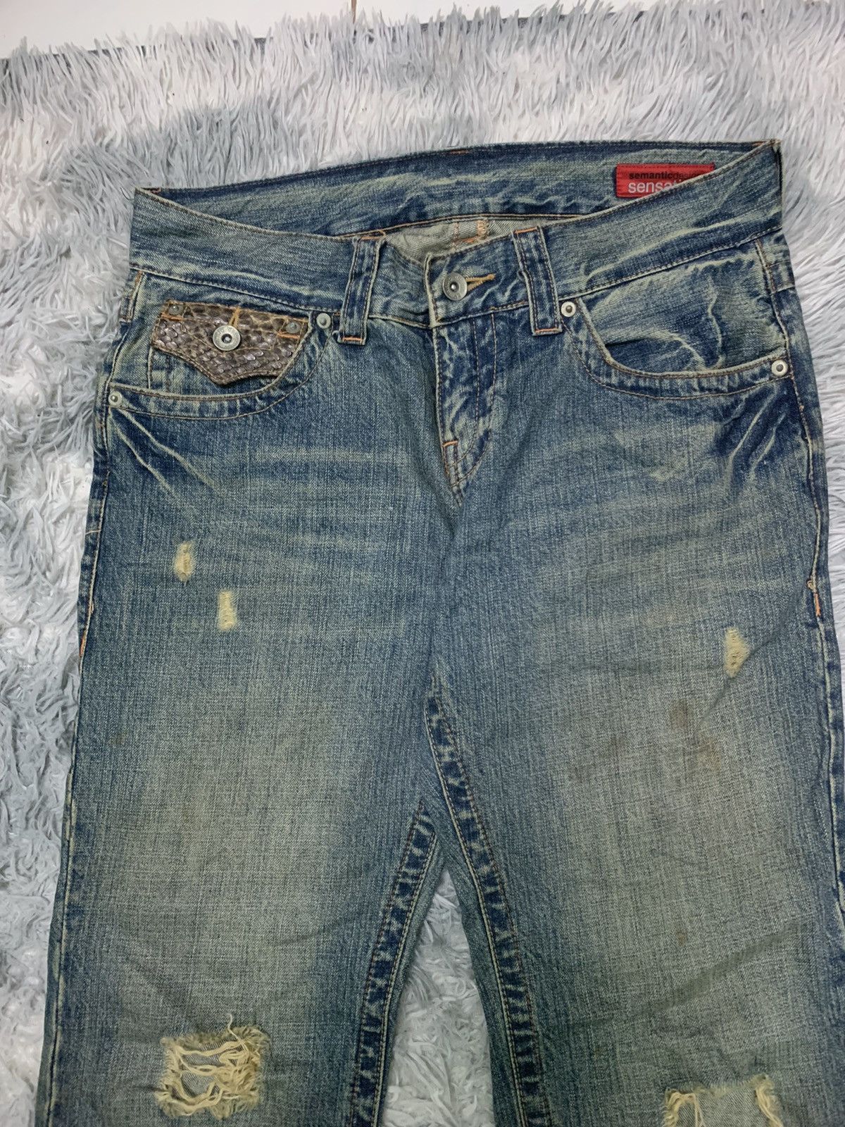 semanticdesign 1990s SEMANTIC DESIGN JEANS X SNAKE SKIN FLARE Size US 32 / EU 48 - 6 Thumbnail