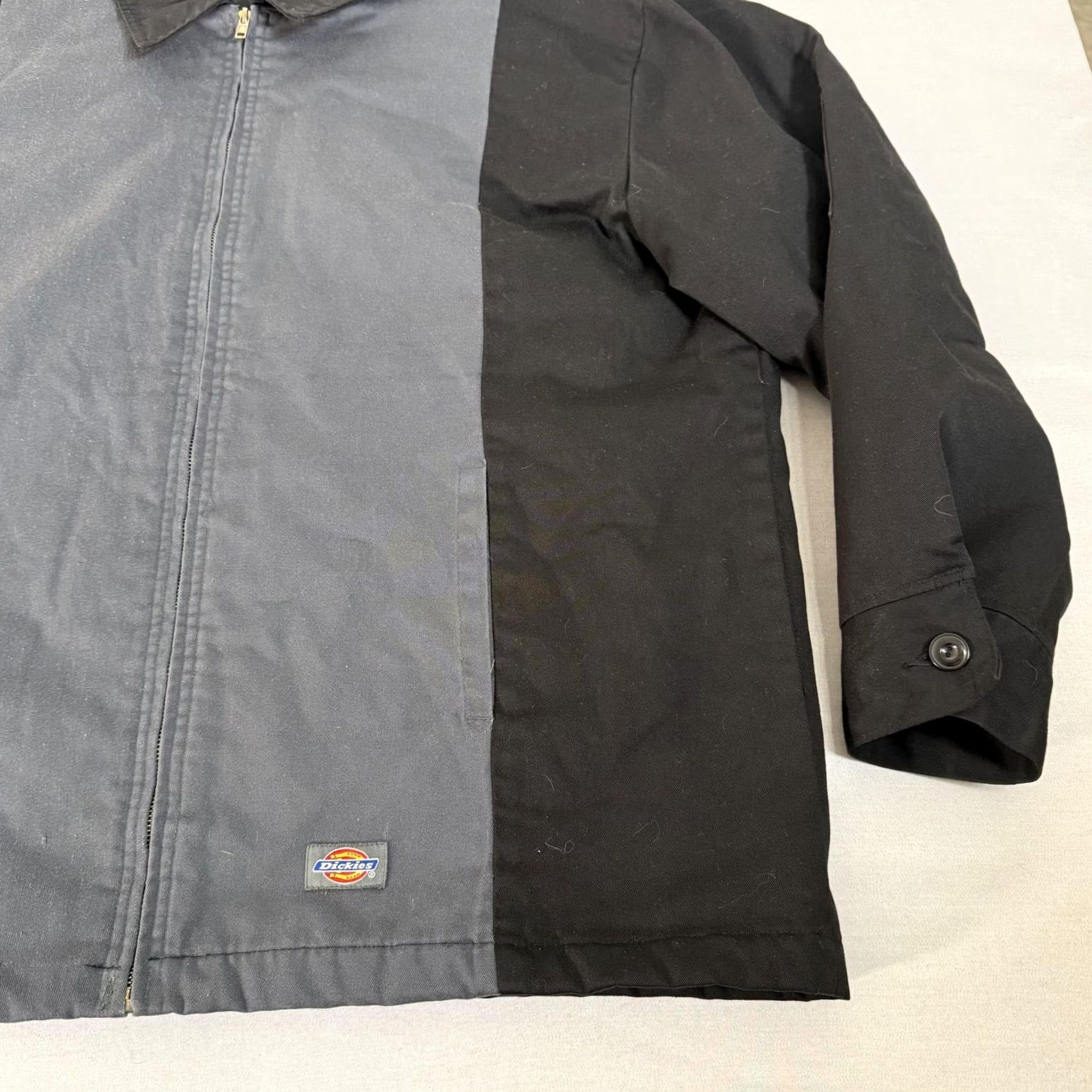 Dickies Dickies Jacket Mens XL Black Gray Striped Canvas Bomber Zip Lantern? Size US XL / EU 56 / 4 - 3 Thumbnail