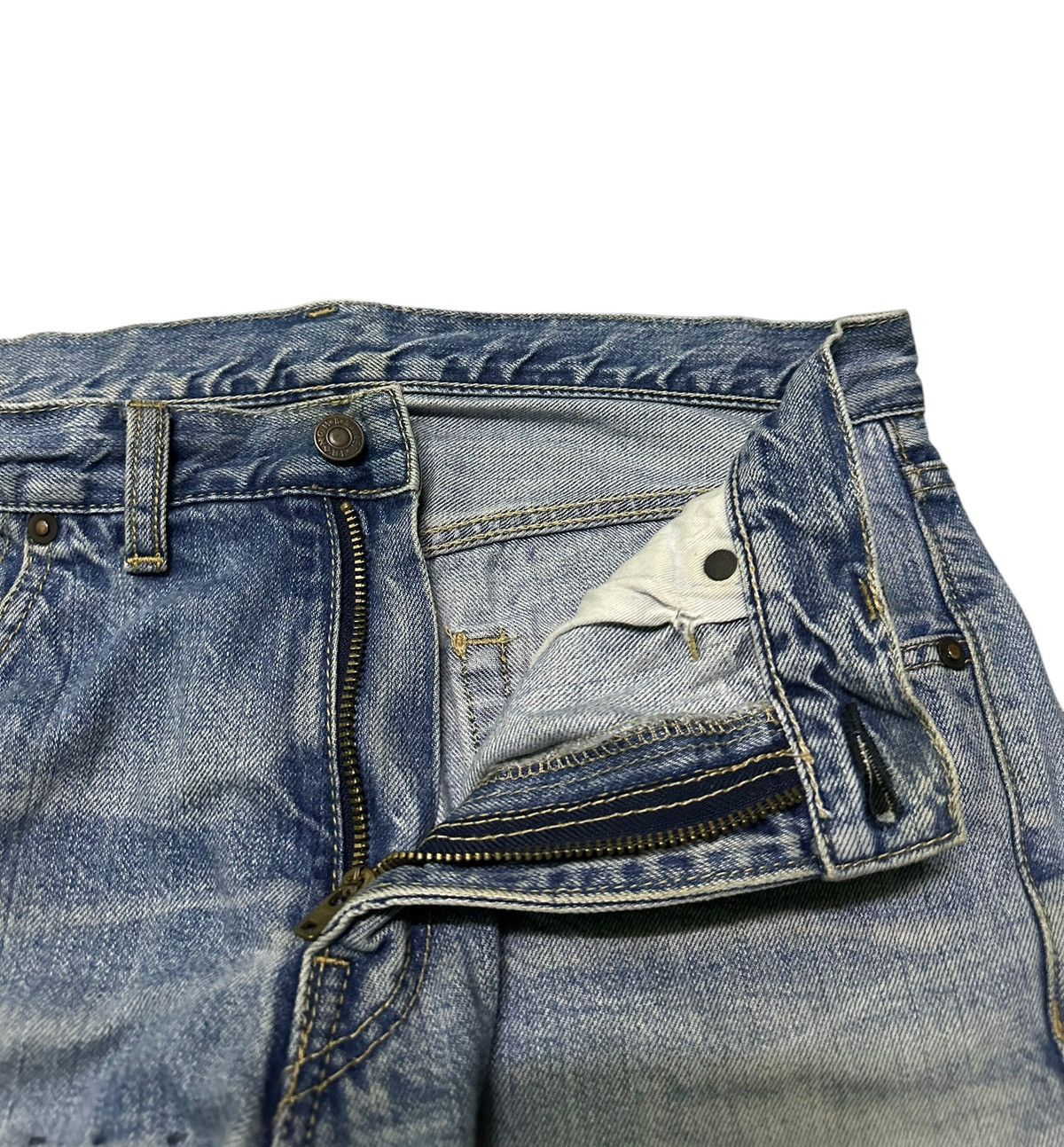 Blue Blue Japan H.R market blue blue sashiko boro blue denim jeans Size US 32 / EU 48 - 6 Thumbnail