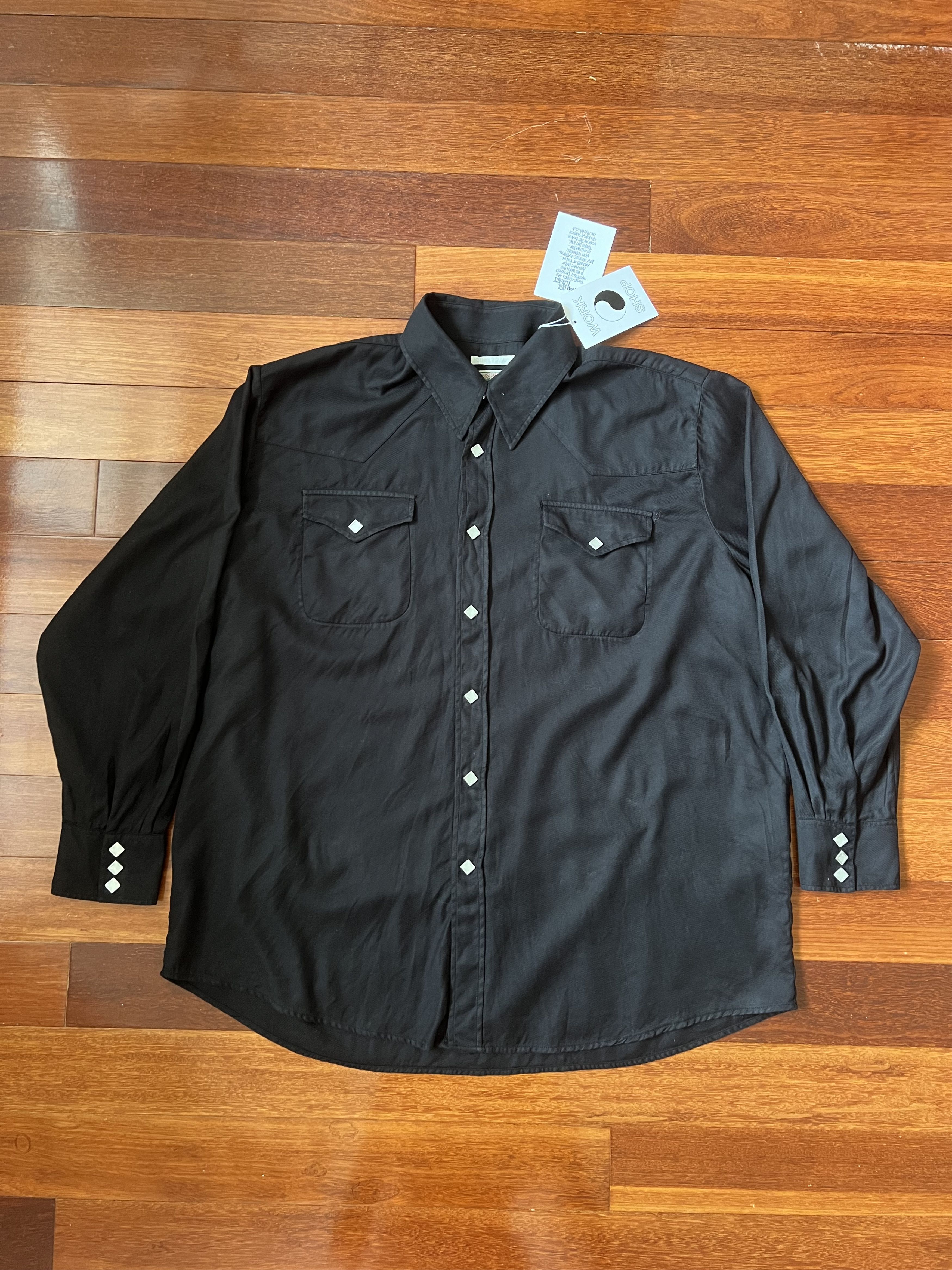 Our Legacy × Stussy 💚 Stussy x Our Legacy Workshop Ranch Shirt Black Medium NEW Size US M / EU 48-50 / 2 - 4 Thumbnail