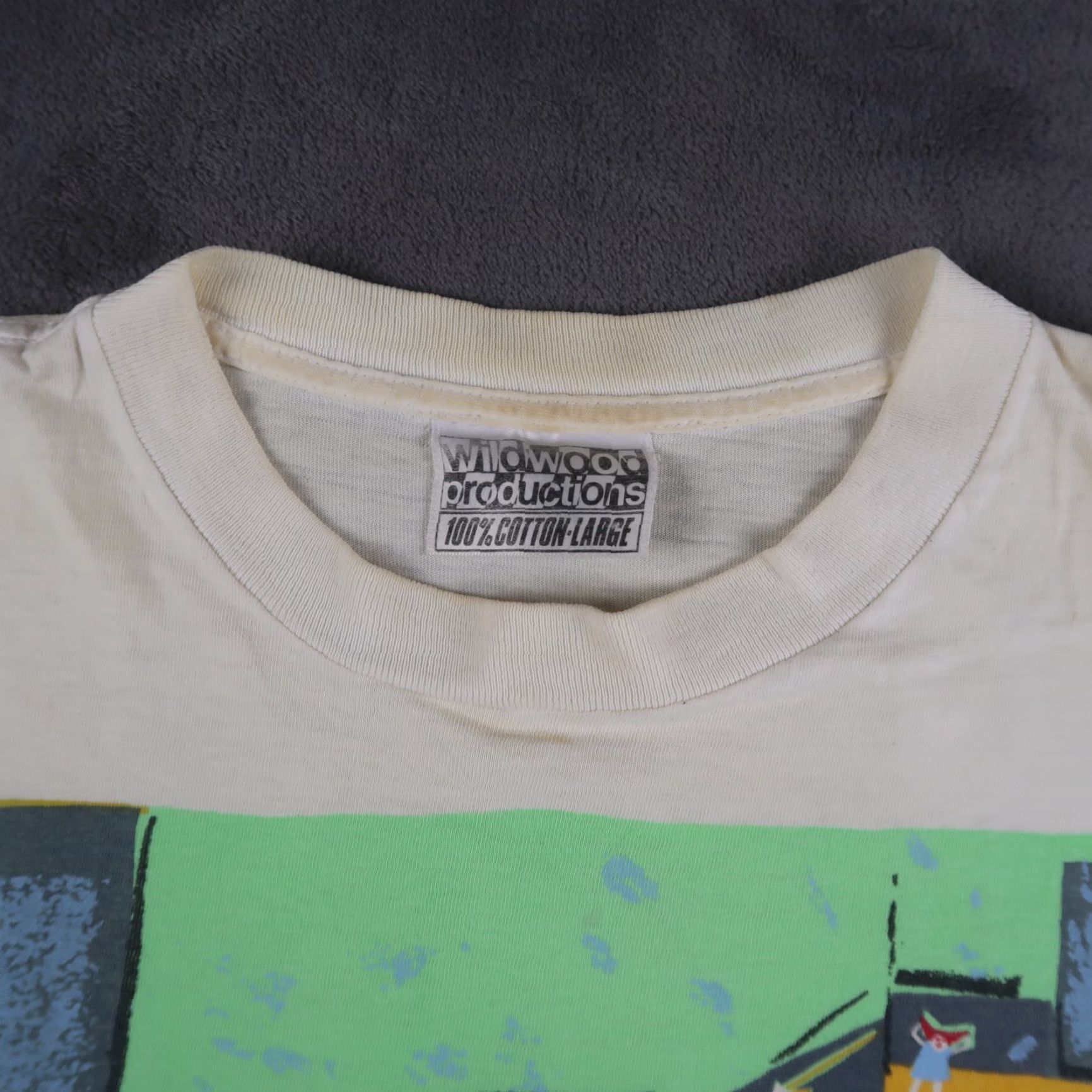 Vintage VINTAGE 80s 1985 Wildwood Productions Art Tee T Shirt Sz L Large White Cotton Crew Neck Short Sleeve Men Logo 80s Animals Cat Art Vintage Size US L / EU 52-54 / 3 - 4 Thumbnail