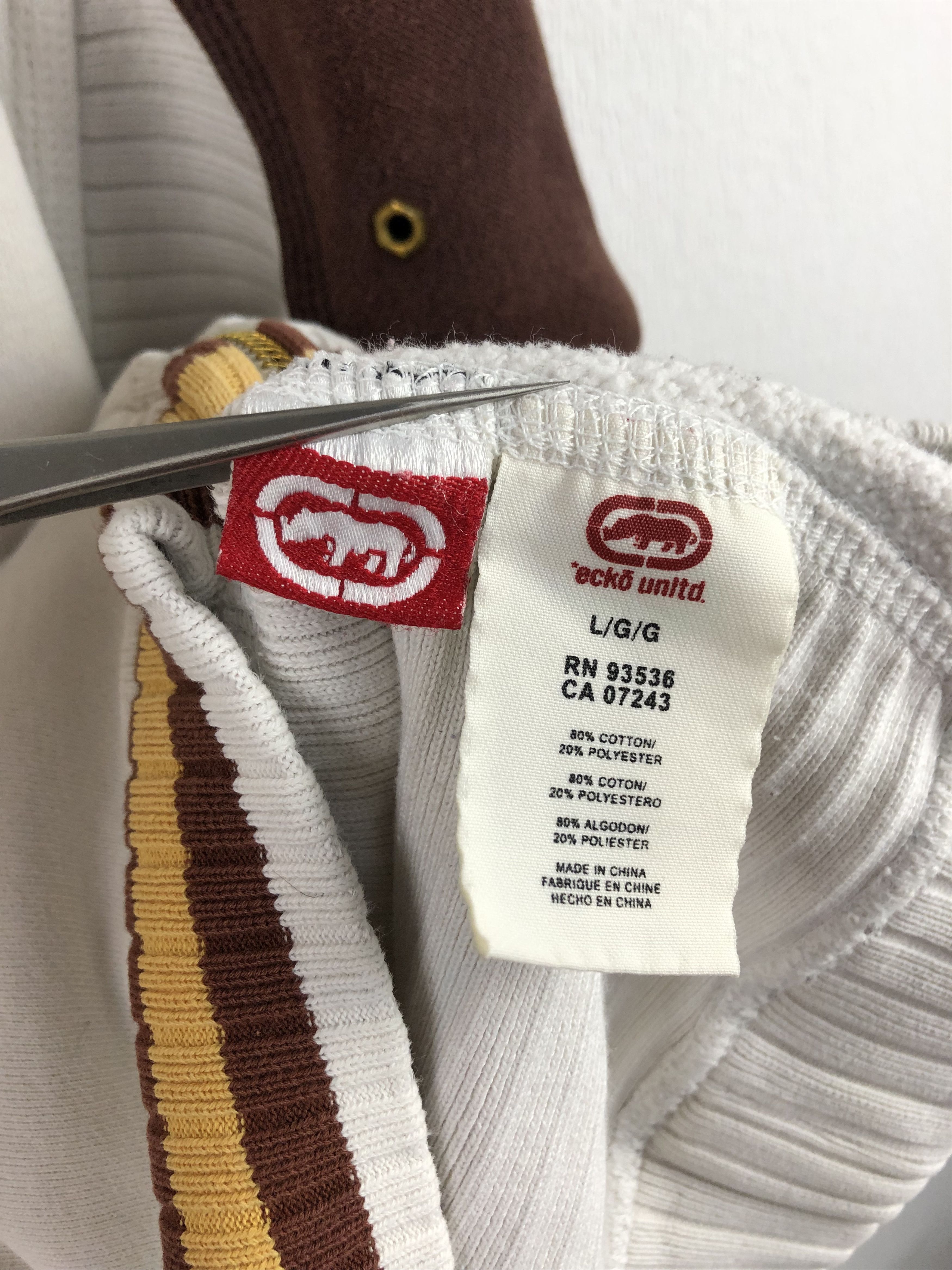 Ecko Unltd. × Vintage Vintage Ecko Unlimited Unltd Zipper Hoodie White Gray Gold Size US L / EU 52-54 / 3 - 18 Thumbnail