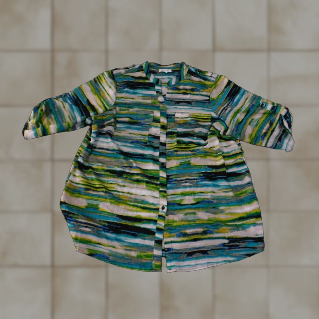 Calvin Klein Calvin Klein blouse womens 1X multicolor abstract Button Front Lightweight Size XL / US 12-14 / IT 48-50 - 1 Thumbnail