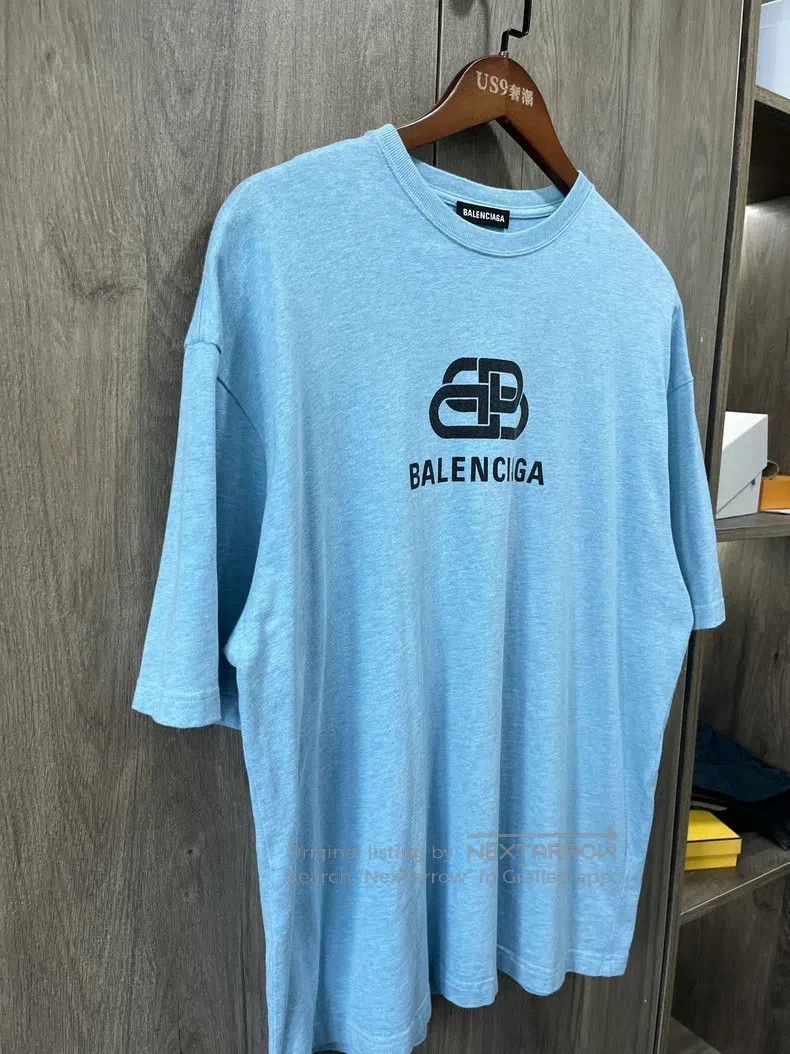 Balenciaga Balenciaga Haze Blue Snap Short Sleeve Size US XL / EU 56 / 4 - 2 Thumbnail