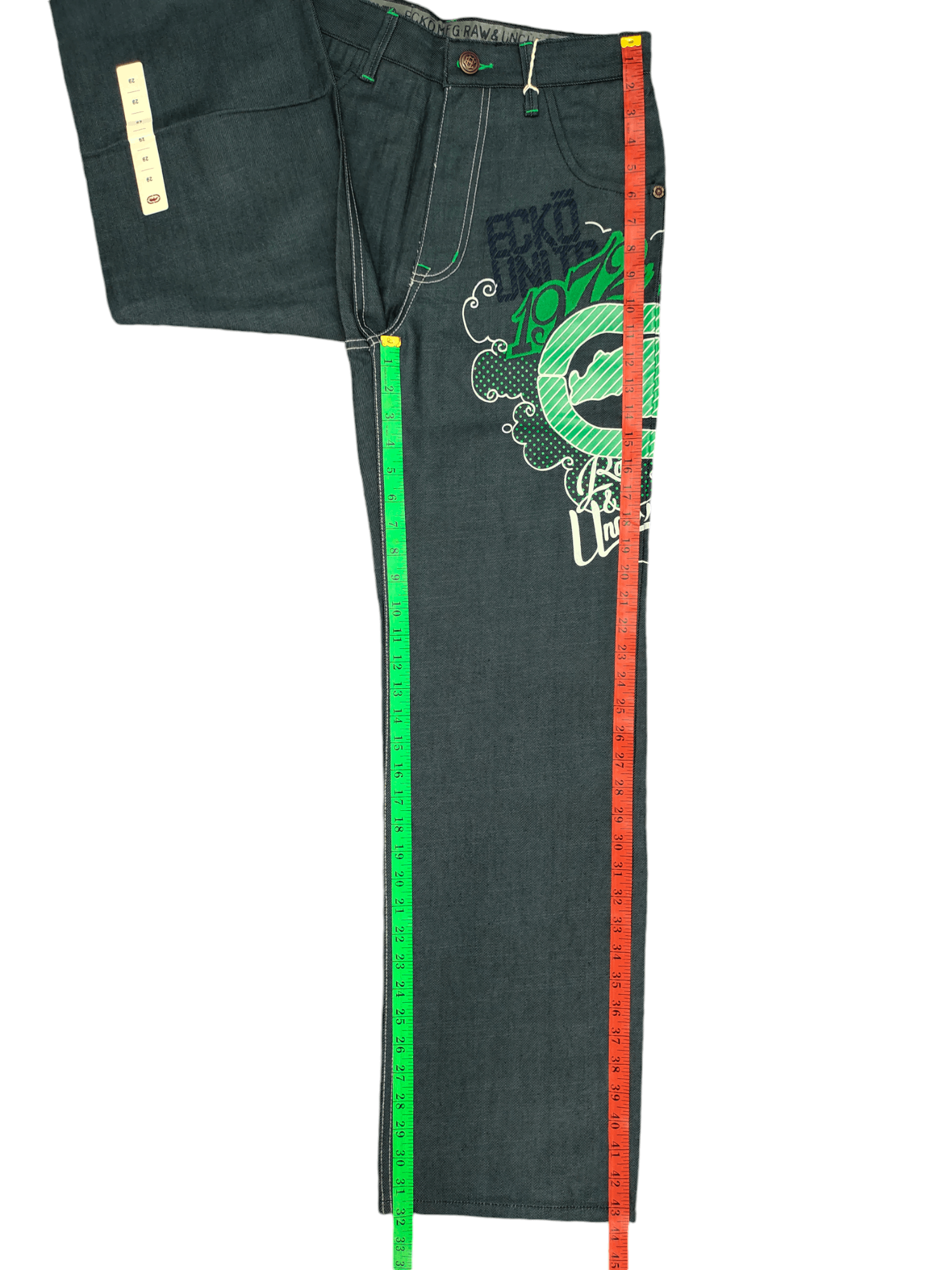 Ecko Unltd. Vintage Y2k Ecko Big Logo Rhino Graffiti Print Baggy Jeans Size US 29 - 7 Thumbnail