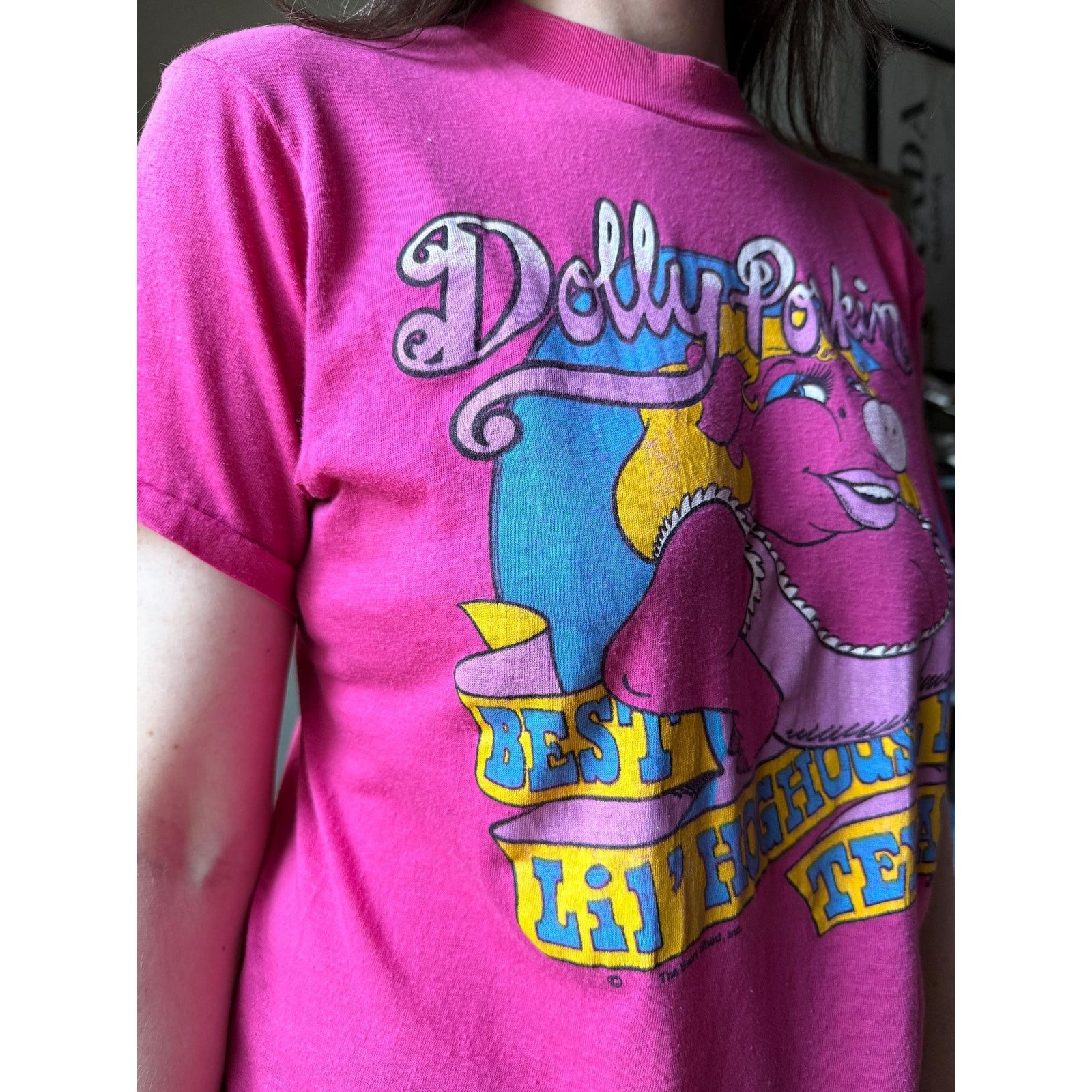 Vintage Vintage 80s Dolly Porkin’ Novelty T-Shirt | Hot Pink Tee | M Size M / US 6-8 / IT 42-44 - 5 Thumbnail