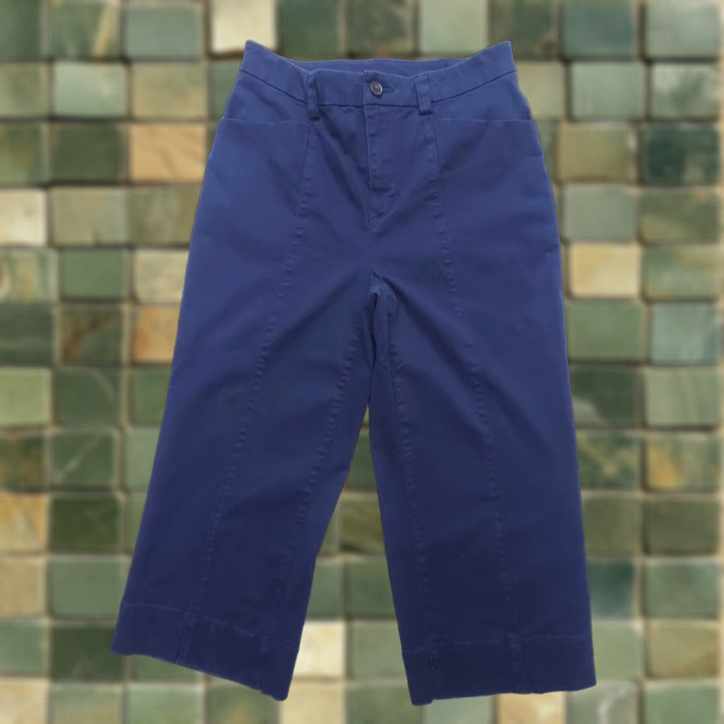Vintage Duluth PANTs Blue Workday Warrior Chino Wide Leg Crop 29 x 23" - Relaxed, Cotton Blend, Twill, Pockets, Front Flat - Women's Regular Size 29" in Blue Size 29" - 1 Thumbnail
