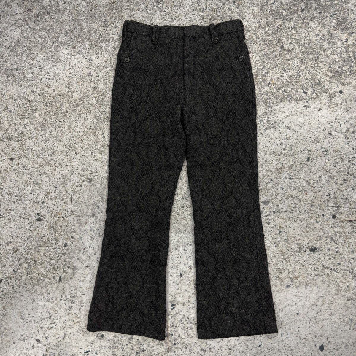 Dries Van Noten Dries Van Noten Wool Snakeskin Print Flare Trouser Pants Size US 30 / EU 46 - 8 Thumbnail