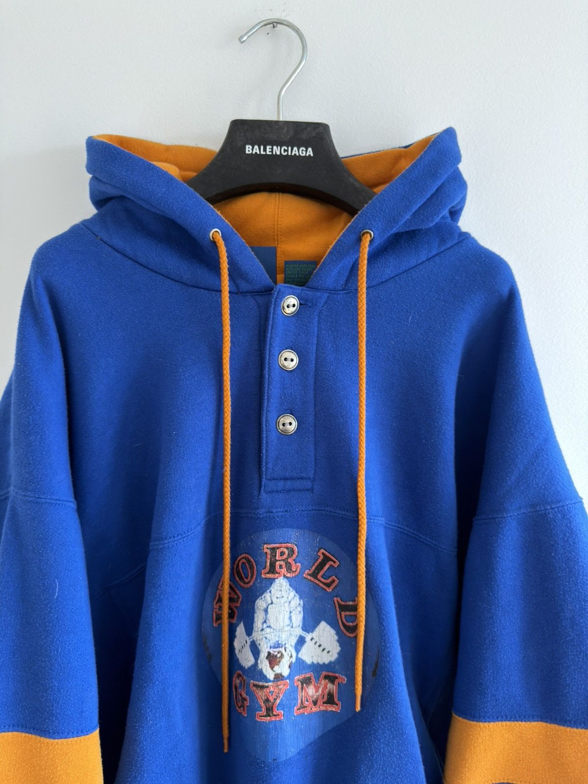 Vintage *RARE* VINTAGE 80s 90s WORLD GYM GORILLA HOODIE BODYBUILDING Size US L / EU 52-54 / 3 - 4 Thumbnail