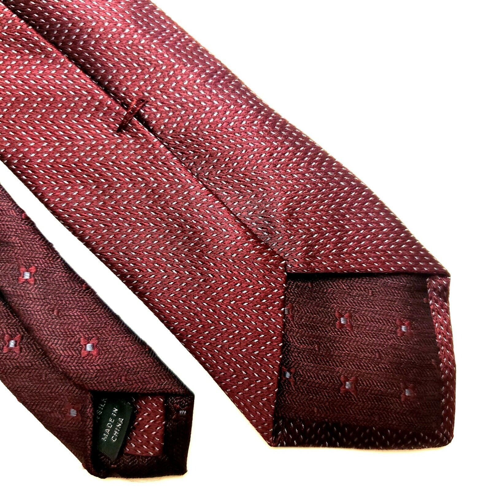 Jhane Barnes Jhane Barnes Silk Tie Red Woven Geometric Skinny Size ONE SIZE - 5 Thumbnail