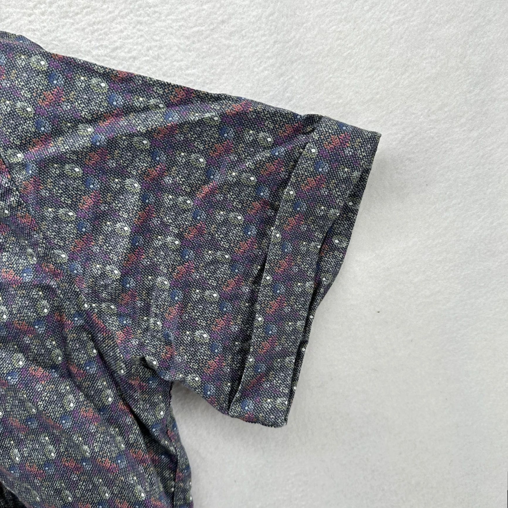 Robert Graham Robert Graham Shirt Mens Small Gray Floral Short Sleeve Button-Up Stretch Twill Size US S / EU 44-46 / 1 - 5 Thumbnail