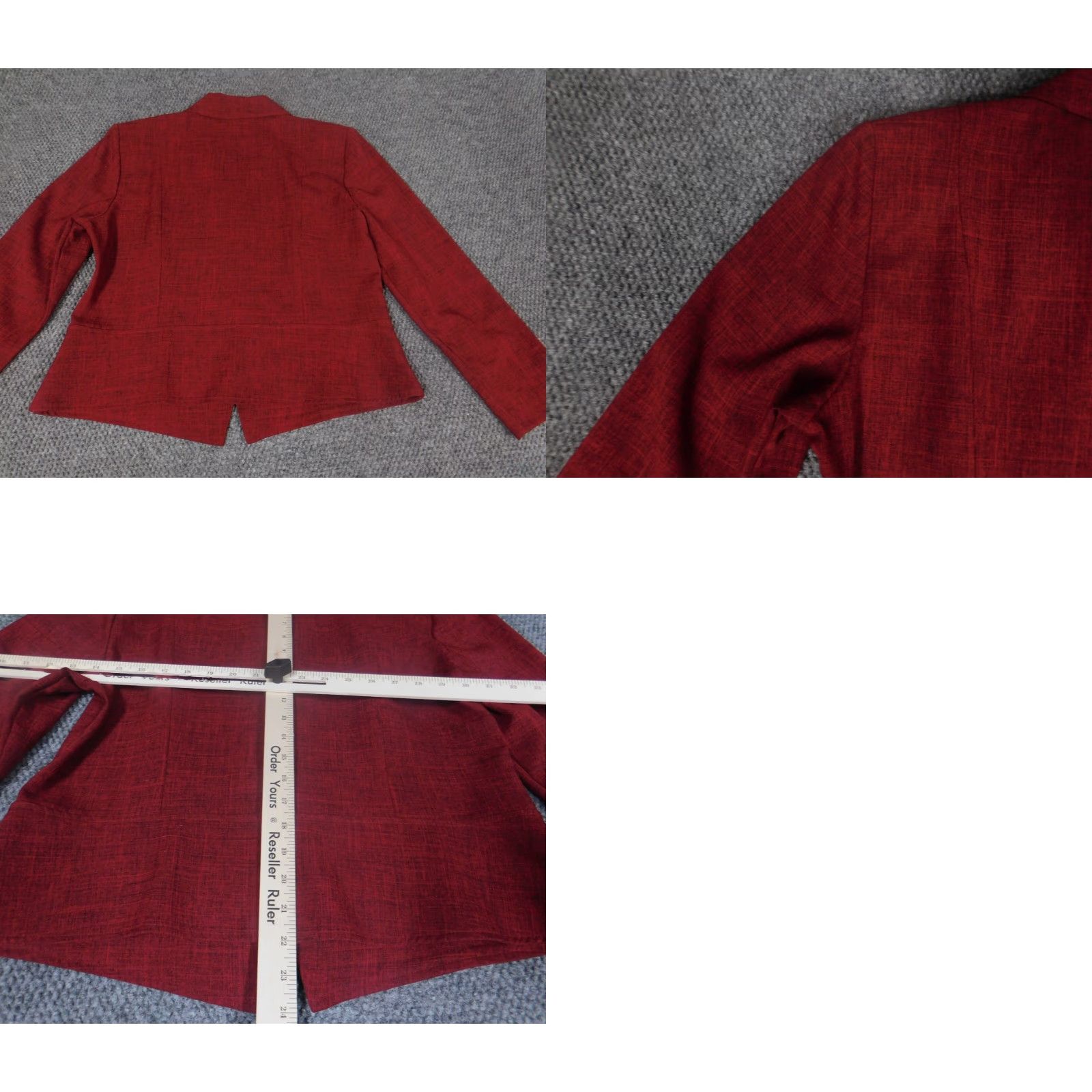 Vintage Sag Harbor Blazer Womens 10P Petites Red Jacket Coat Single-Breasted Four-Button Notch Lapel Tuxedo Size L / US 10 / IT 46 - 8 Thumbnail