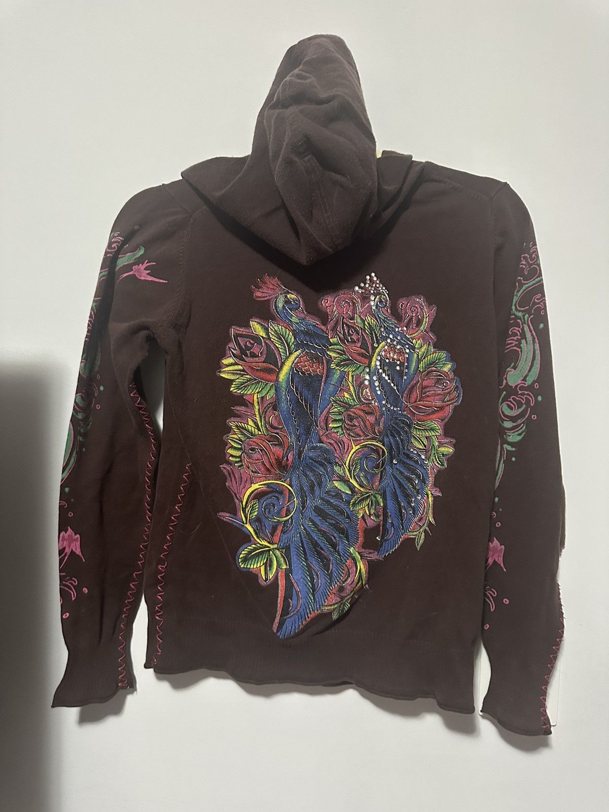 Ed Hardy × Vintage Fitted knitted y2k Sanjoy Ed Hardy Zip up Size S / US 4 / IT 40 - 5 Thumbnail