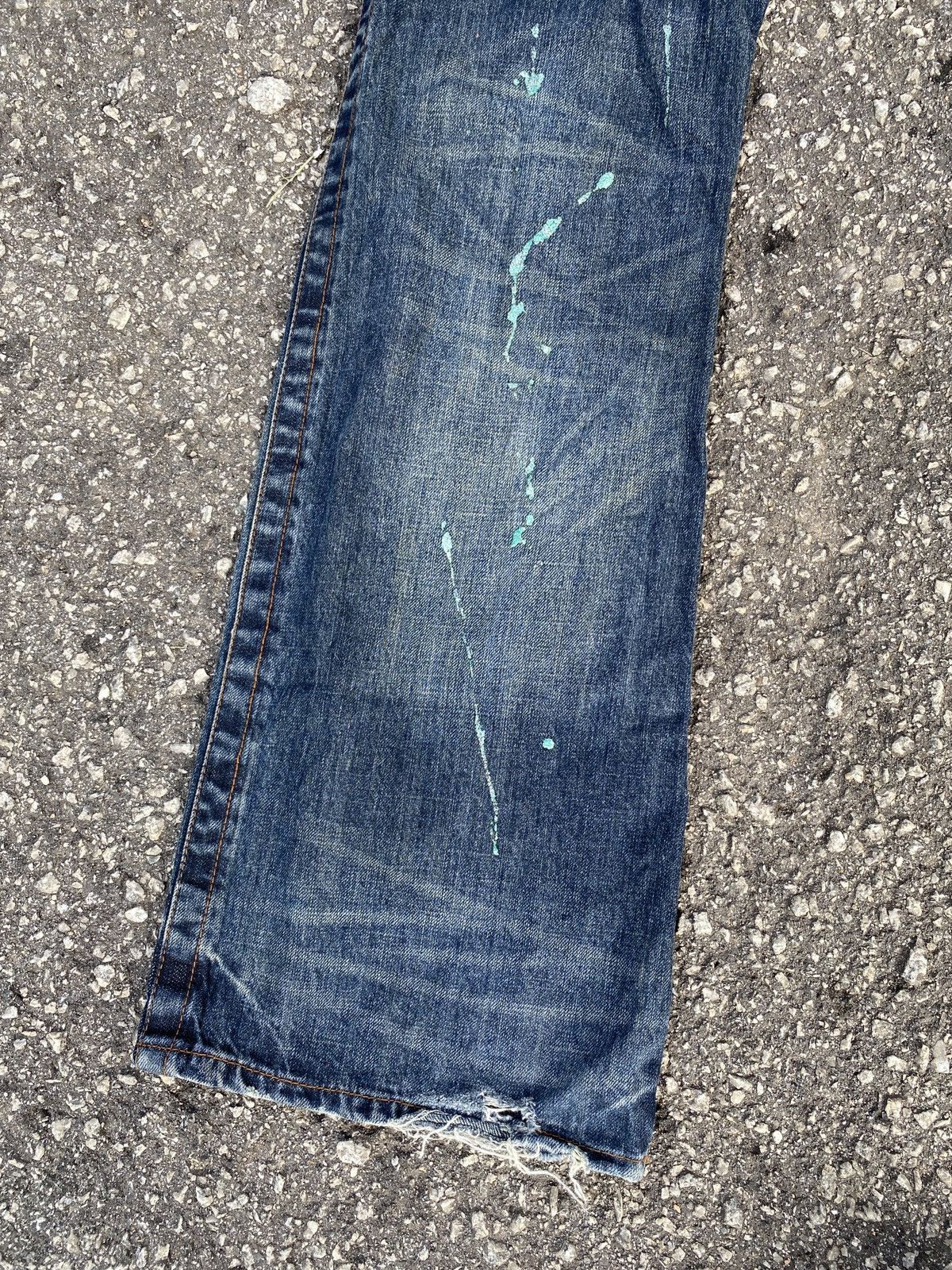 If Six Was Nine × Japanese Brand Flared Root Three Style Distressed Splatter Design Denim Size US 34 / EU 50 - 11 Thumbnail