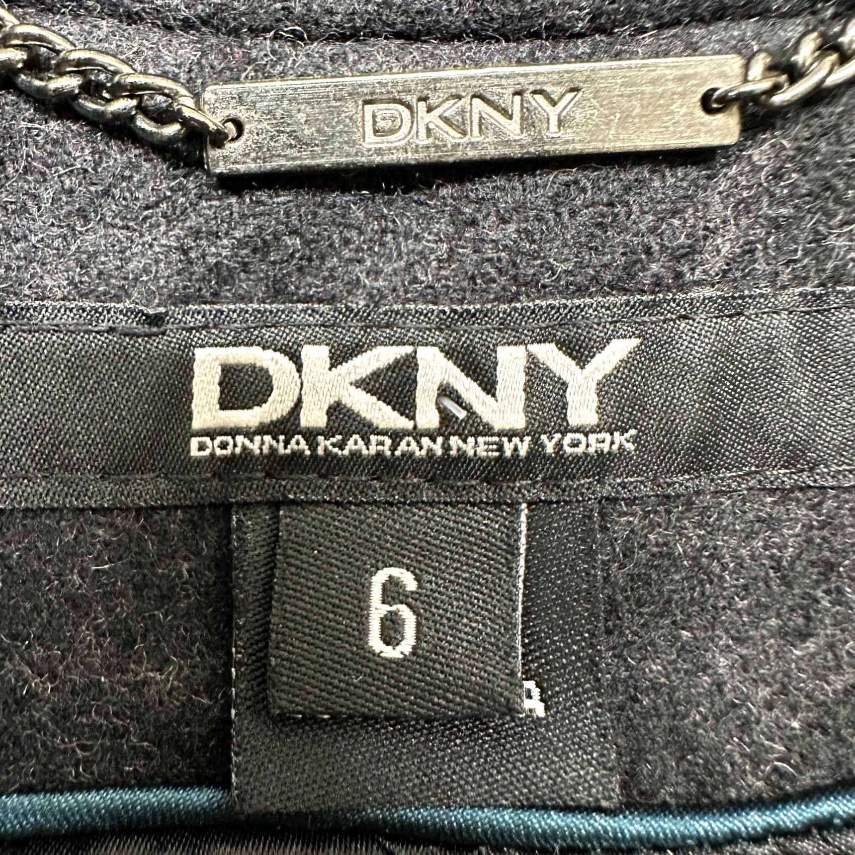 DKNY VINTAGE DKNY Coat Womens 6 Black Long Wool Belted Double Breasted Plaid Y2K Coat Women Regular Long Sleeve 90s Size M / US 6-8 / IT 42-44 - 5 Thumbnail