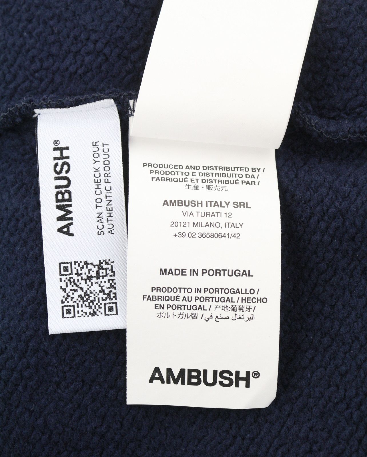 Ambush Design ACADEMY CREWNECK NAVY XL Logo Pullover RRP532 87761 Size US XL / EU 56 / 4 - 9 Thumbnail