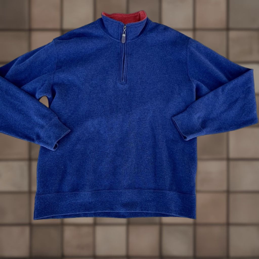 Orvis VINTAGE Orvis Sweater Pullover Long Sleeve Casual Men Size Large Blue Cotton Knit Logo 1/4 Zip Winter Fall Spring Size US L / EU 52-54 / 3 - 1 Thumbnail