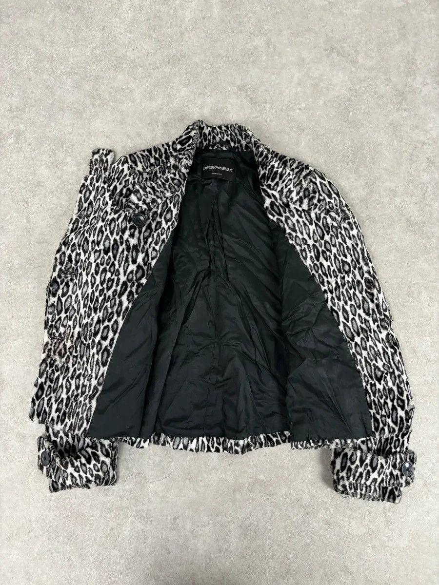 Emporio Armani AW2010 Emporio Armani Black White Leopard Print Cozy Biker Jacket Size S / US 4 / IT 40 - 7 Thumbnail