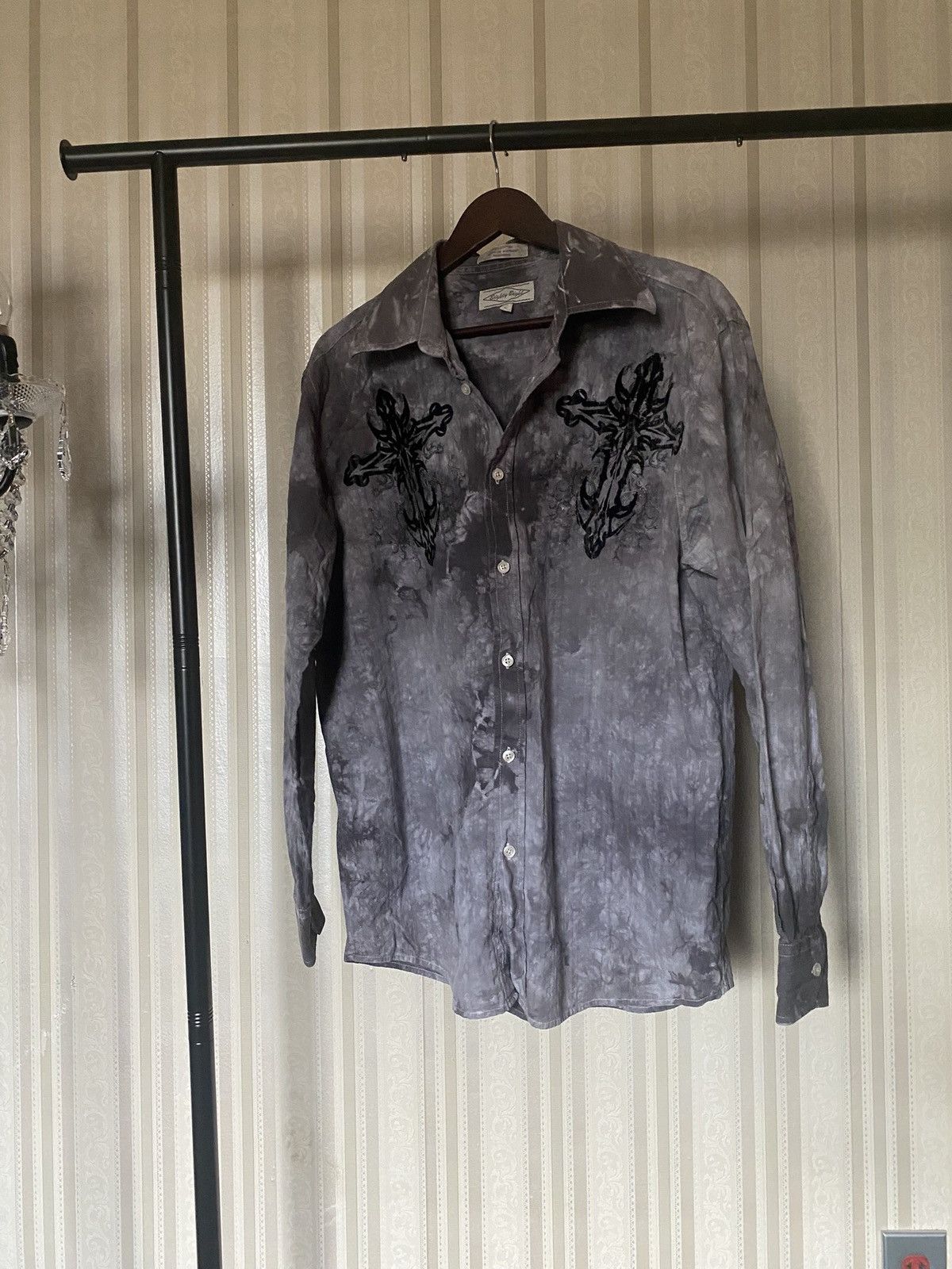Affliction style long sleeve button up