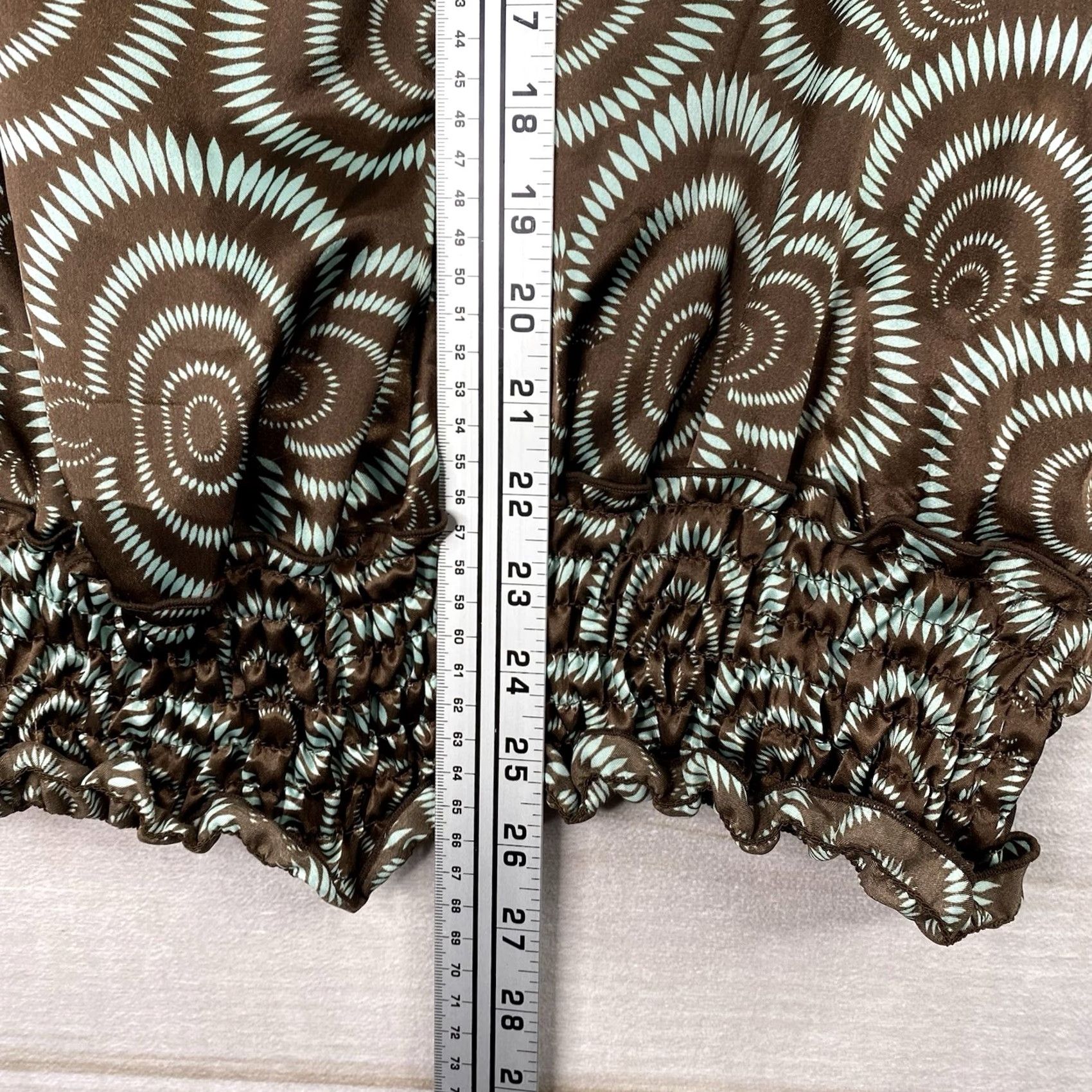 Vintage VINTAGE Serenade Blouse Shirt L Brown Satin Mock Neck Sleeveless Geometric Fairy Hippie 90s Womens Size L / US 10 / IT 46 - 4 Thumbnail