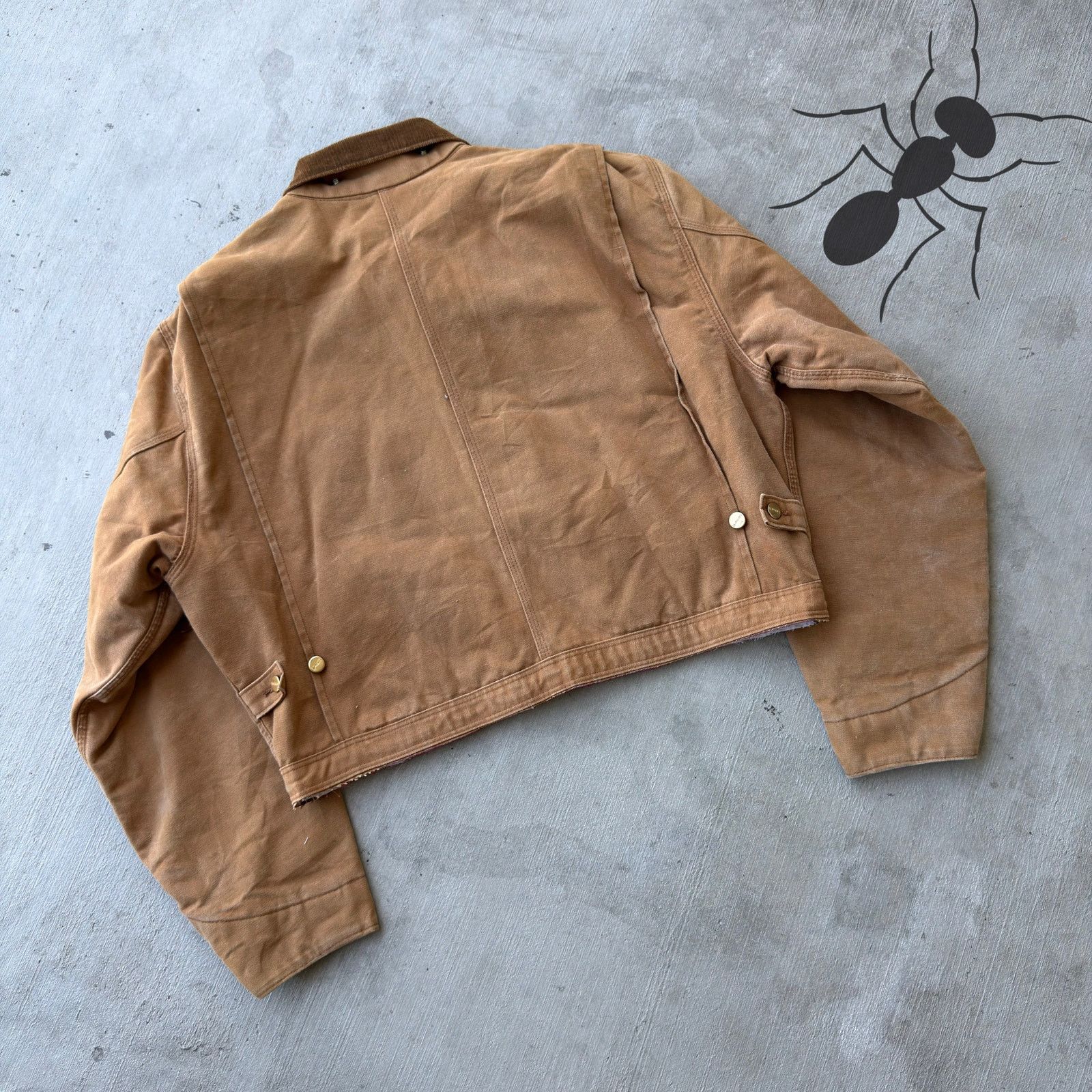 Carhartt × Vintage Carhartt brown cropped Detroit style work wear jacket Size US L / EU 52-54 / 3 - 6 Thumbnail