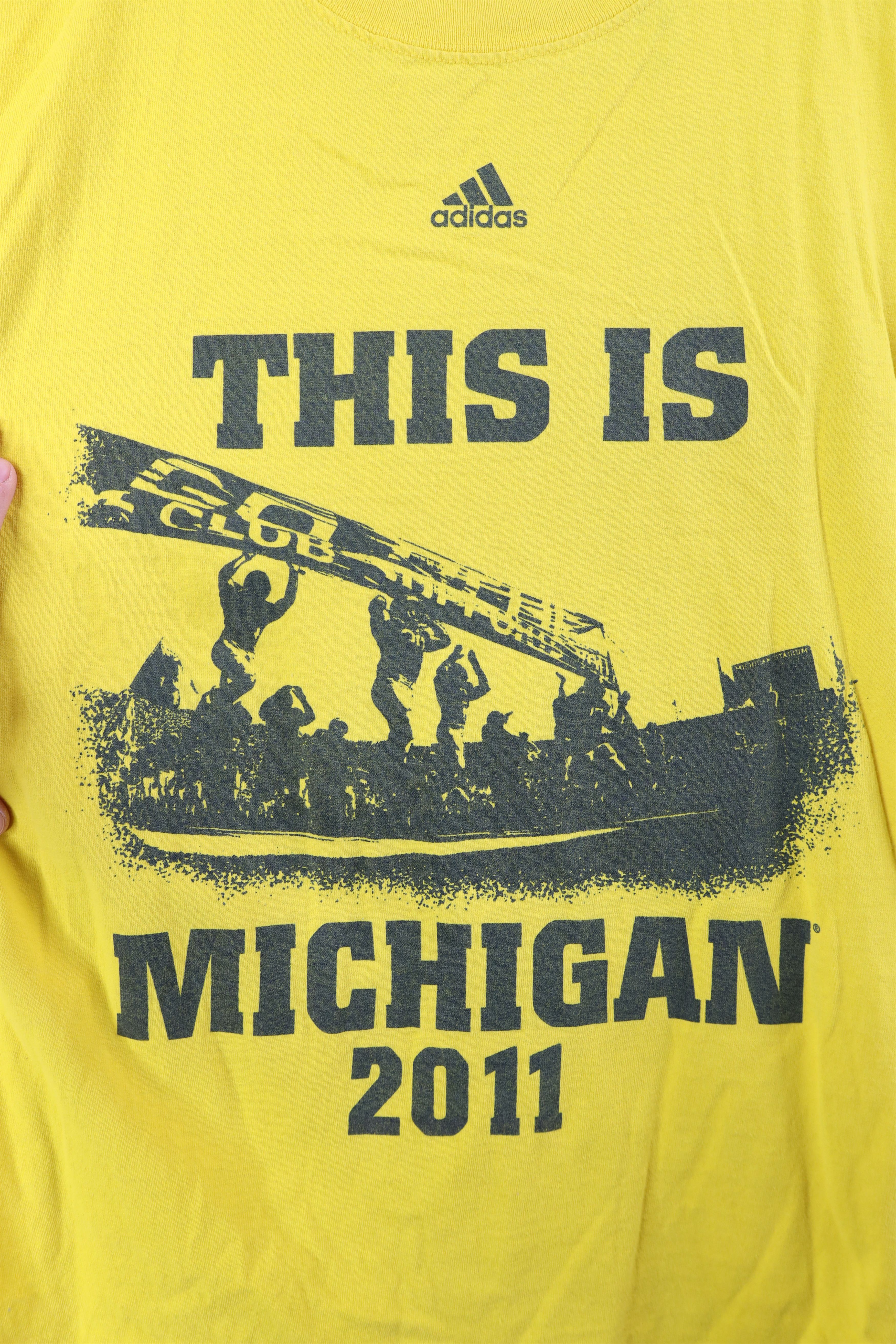 Adidas Adidas University of Michigan Football T-Shirt Maize Cotton Size US S / EU 44-46 / 1 - 4 Thumbnail