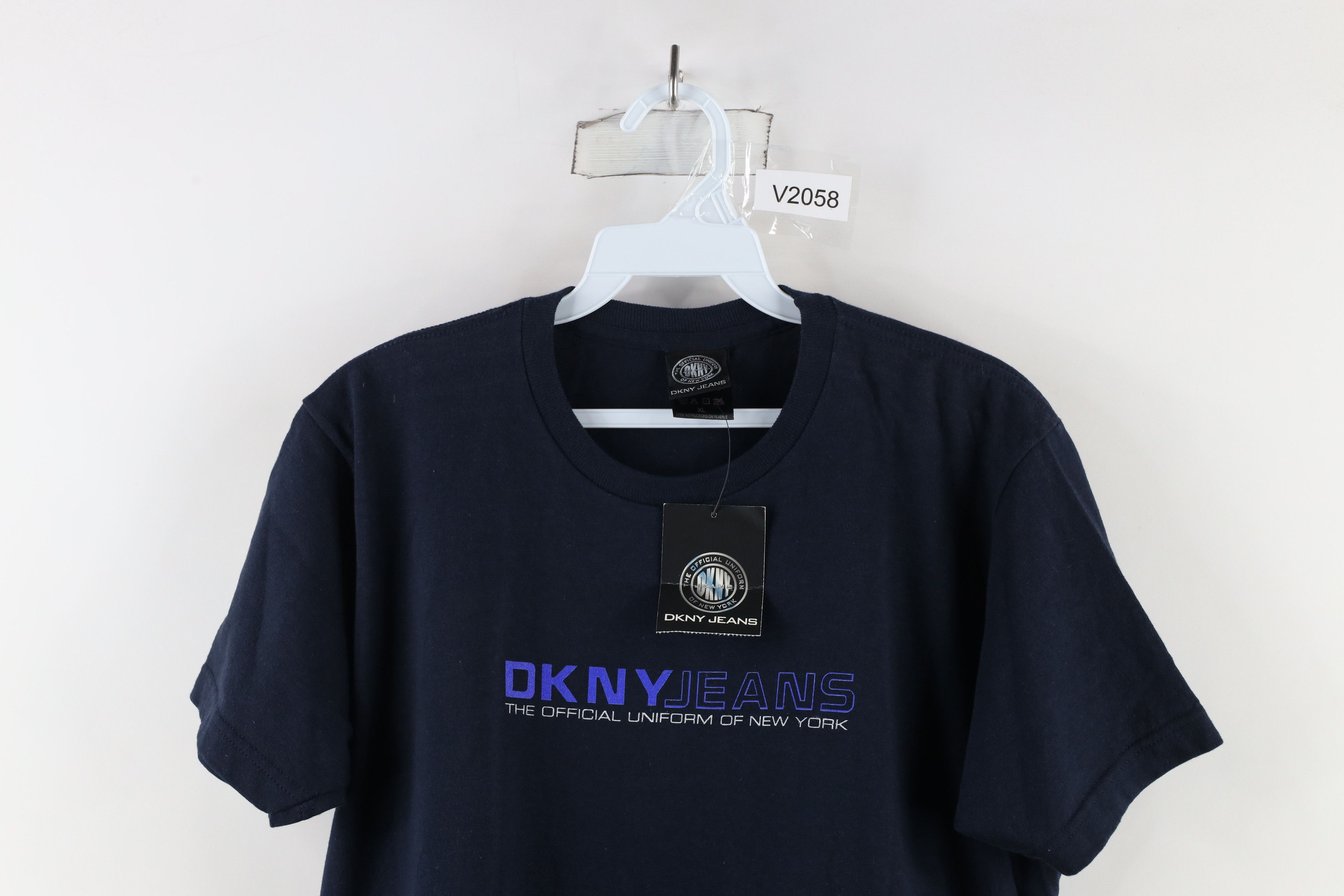 DKNY × Vintage Deadstock Vintage 90s DKNY Short Sleeve T-Shirt Blue USA Size XL / US 12-14 / IT 48-50 - 2 Thumbnail