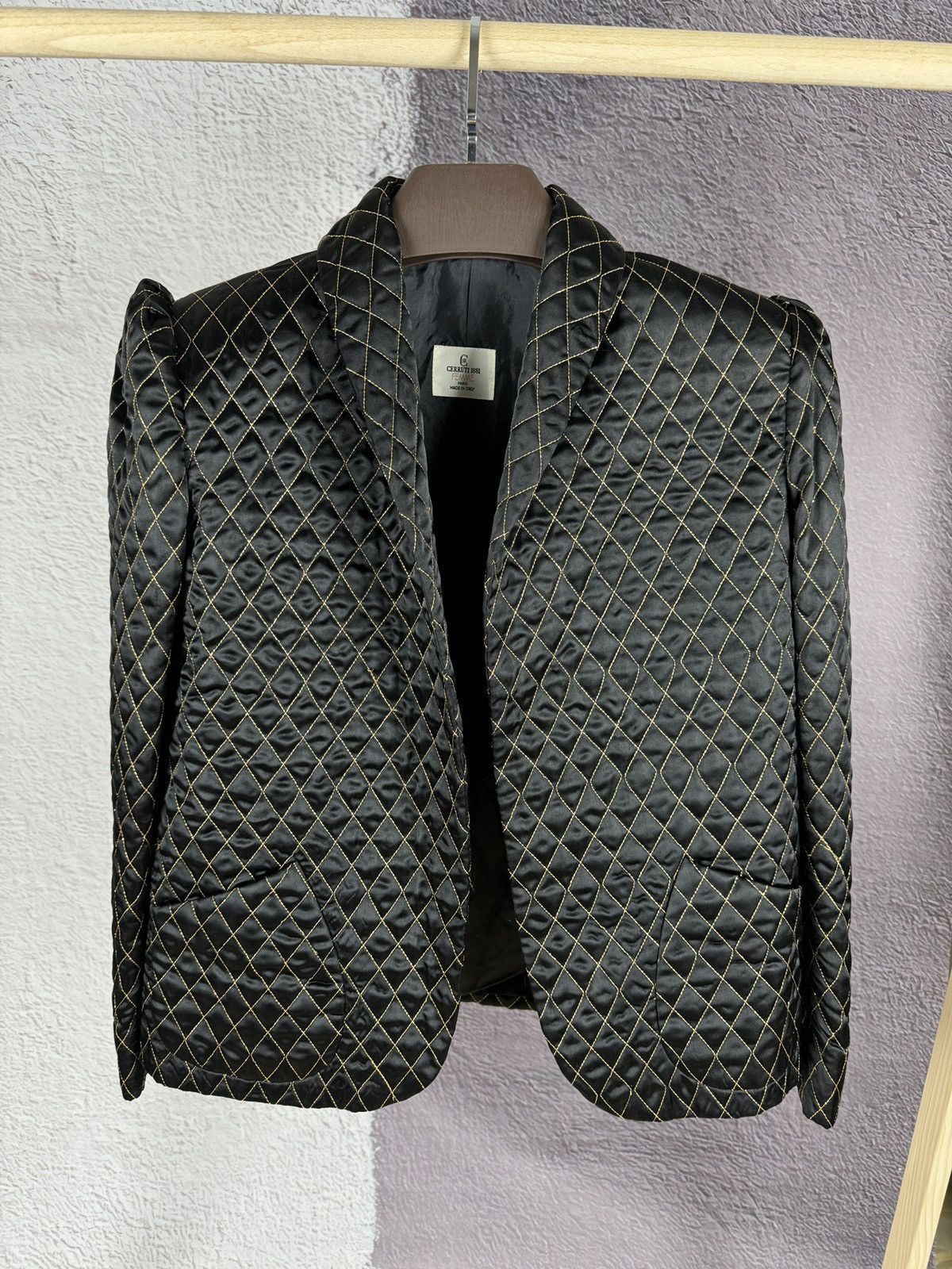 Cerruti 1881 Cerruti 1881 Femme Paris quilted black gold free blazer Size S / US 4 / IT 40 - 2 Thumbnail