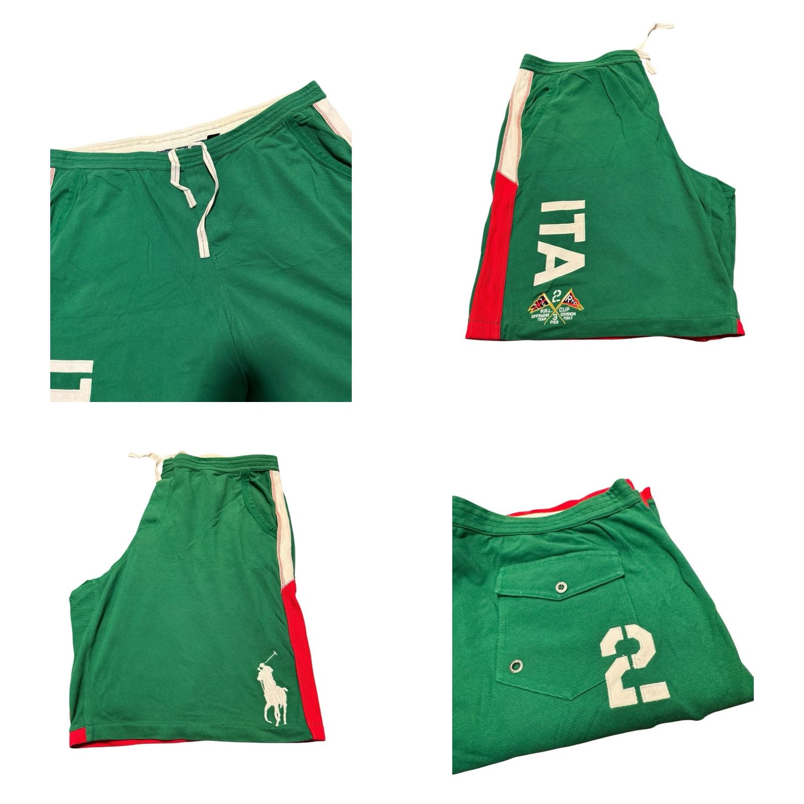 Polo Ralph Lauren VINTAGE Polo Ralph Lauren Big Pony Italia #2 PRL Cup Shorts 4XLT Tall Knit Cotton Polyester Green Mens Casual Polo Ralph Lauren shirt? Size US XXL / EU 58 / 5 - 9 Thumbnail