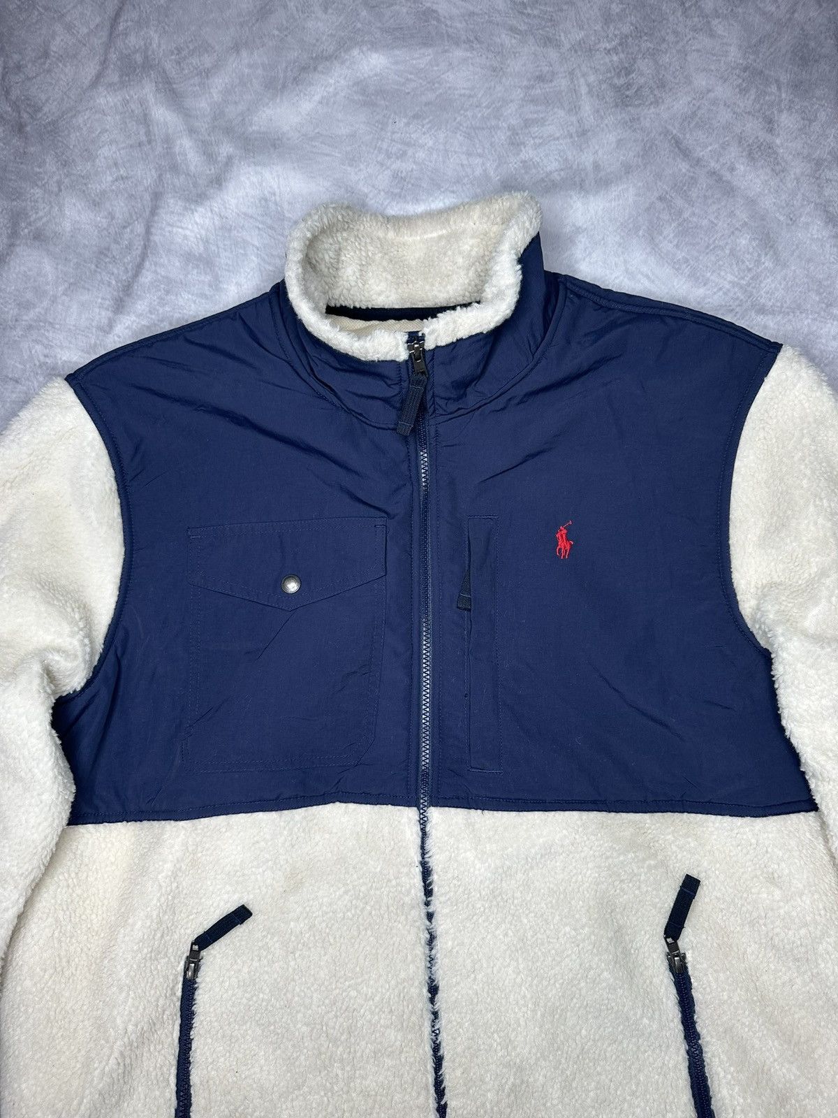 Polo Ralph Lauren × Ralph Lauren Polo Ralph Lauren Fleece Full Zip Jacket Winter Cream Size US XXL / EU 58 / 5 - 2 Thumbnail