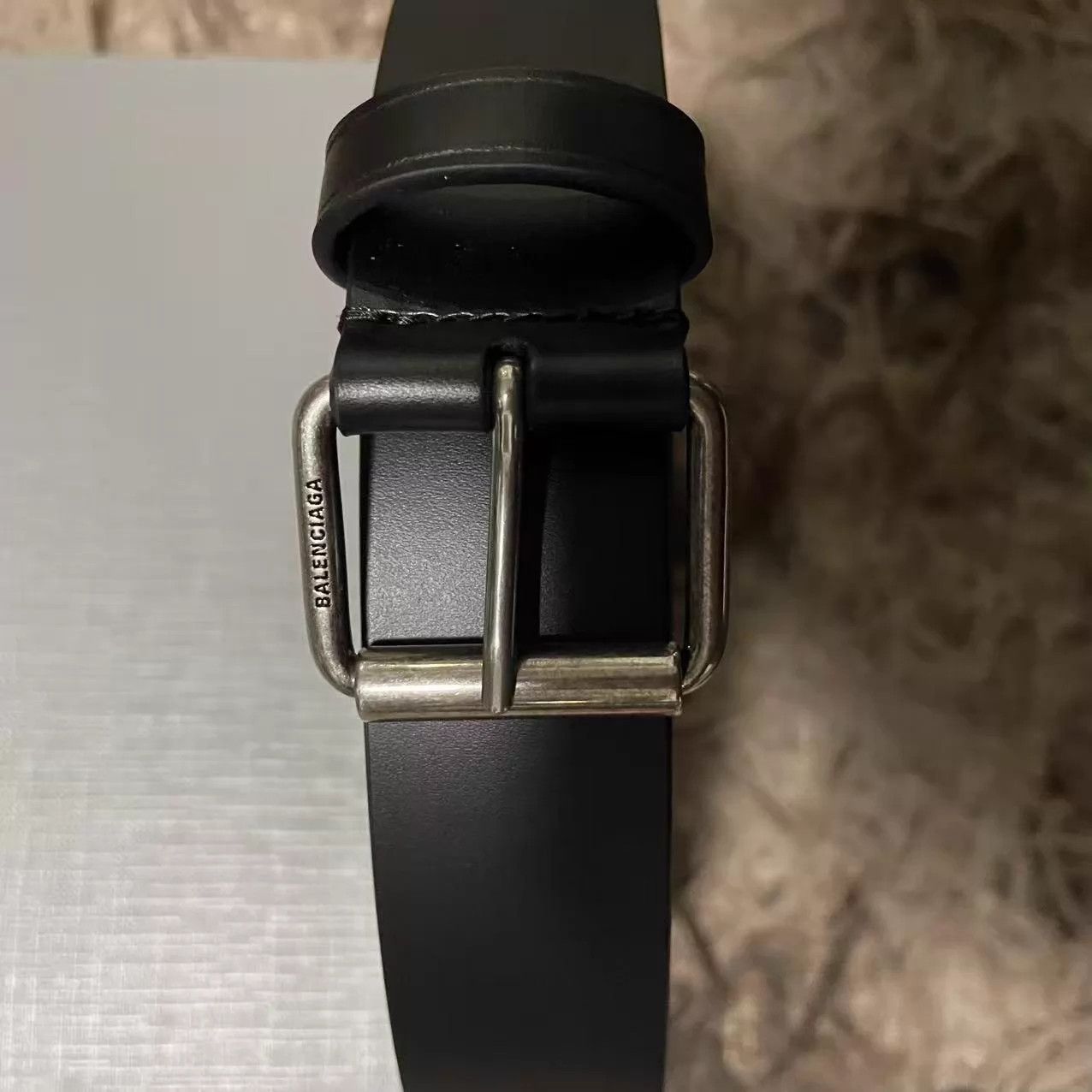 Balenciaga Balenciaga logo print leather belt black 100cm Size ONE SIZE - 2 Thumbnail