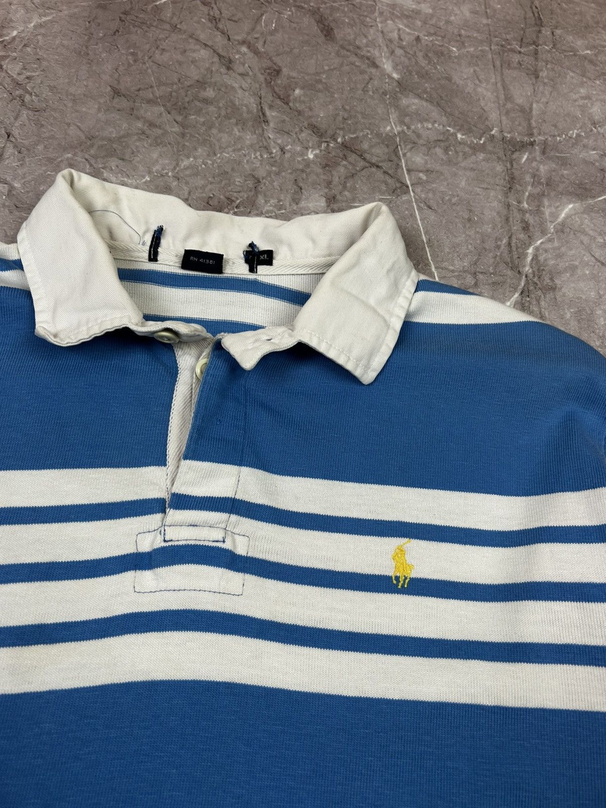 Polo Ralph Lauren Vintage Polo Ralph Lauren Rugby Long Sleeve Striped Shirt Size US XL / EU 56 / 4 - 6 Thumbnail