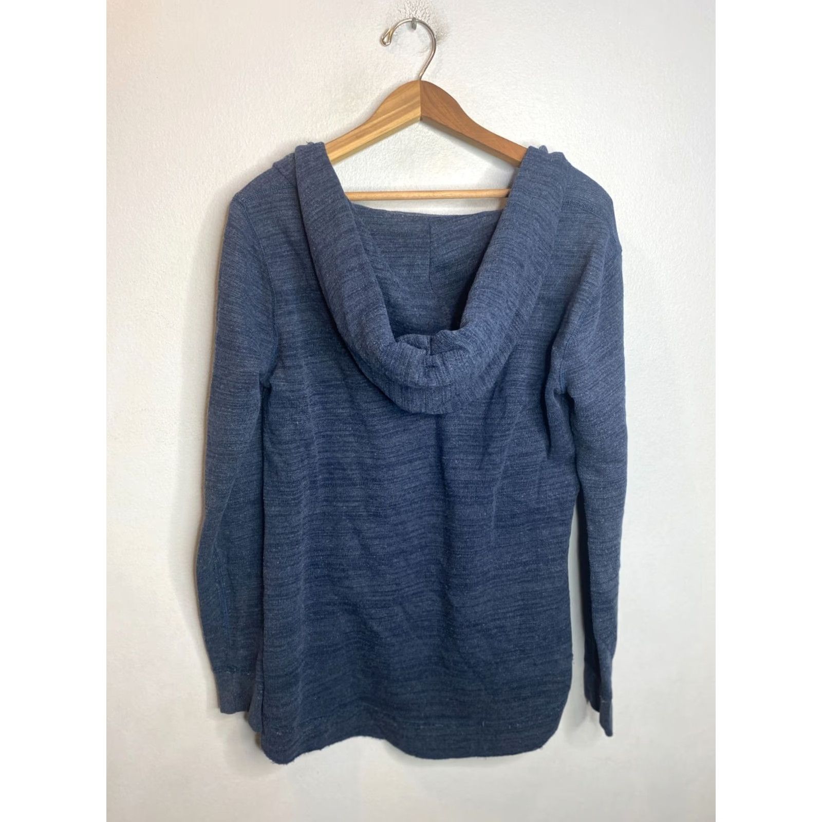 Abercrombie & Fitch Abercrombie & Fitch Hoodie Sweater V-Neck Blue Womens Size M L Regular Logo Casual Classic Knit Cotton Blend 2010s Size L / US 10 / IT 46 - 4 Thumbnail