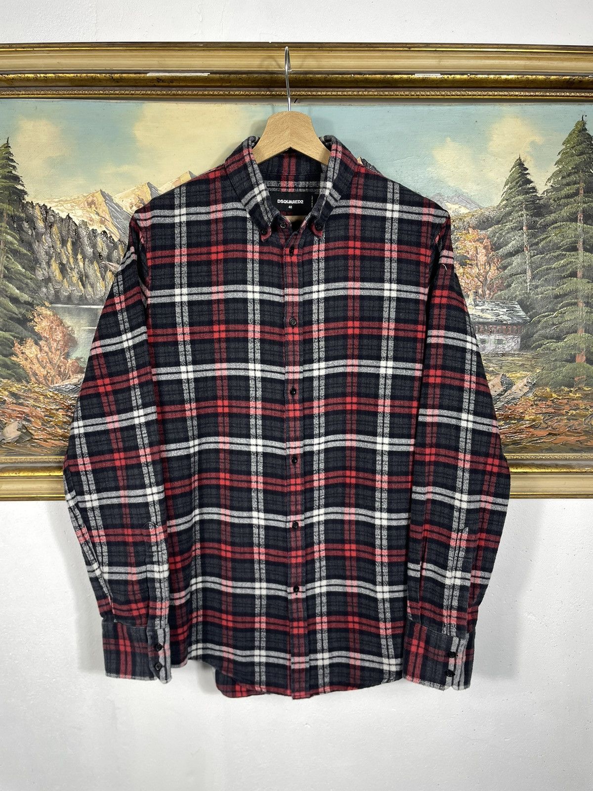Designer × Dsquared2 Dsq2 Daquared2 Button Ups Flannel Shirt Multicolor Checkered Size US M / EU 48-50 / 2 - 1 Thumbnail