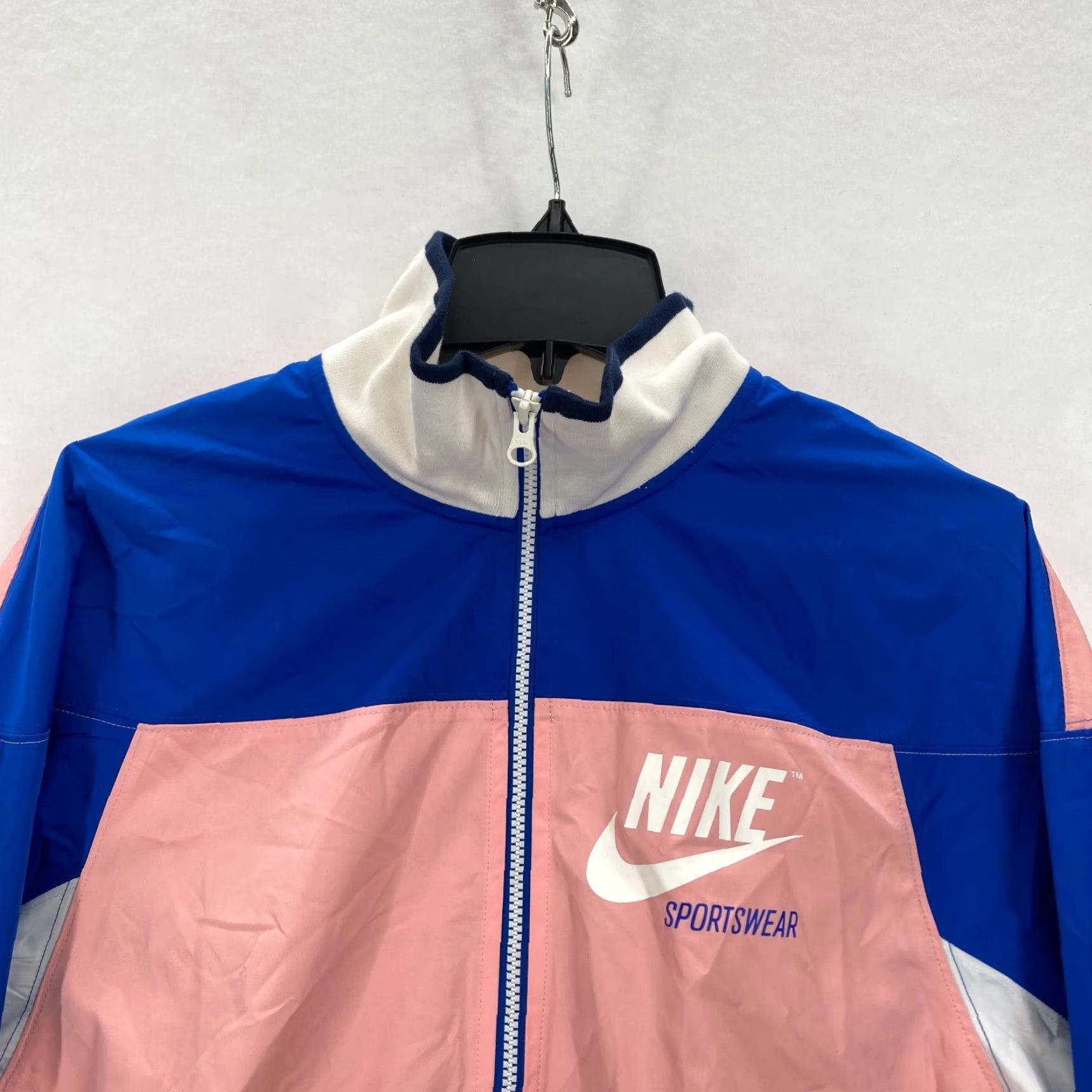 Nike Nike Women's Cropped Full Zip Jacket Medium Color Block Pink Swoosh Preppy 90s Womens Style Basic Jacket Modern Casual Size M / US 6-8 / IT 42-44 - 2 Thumbnail