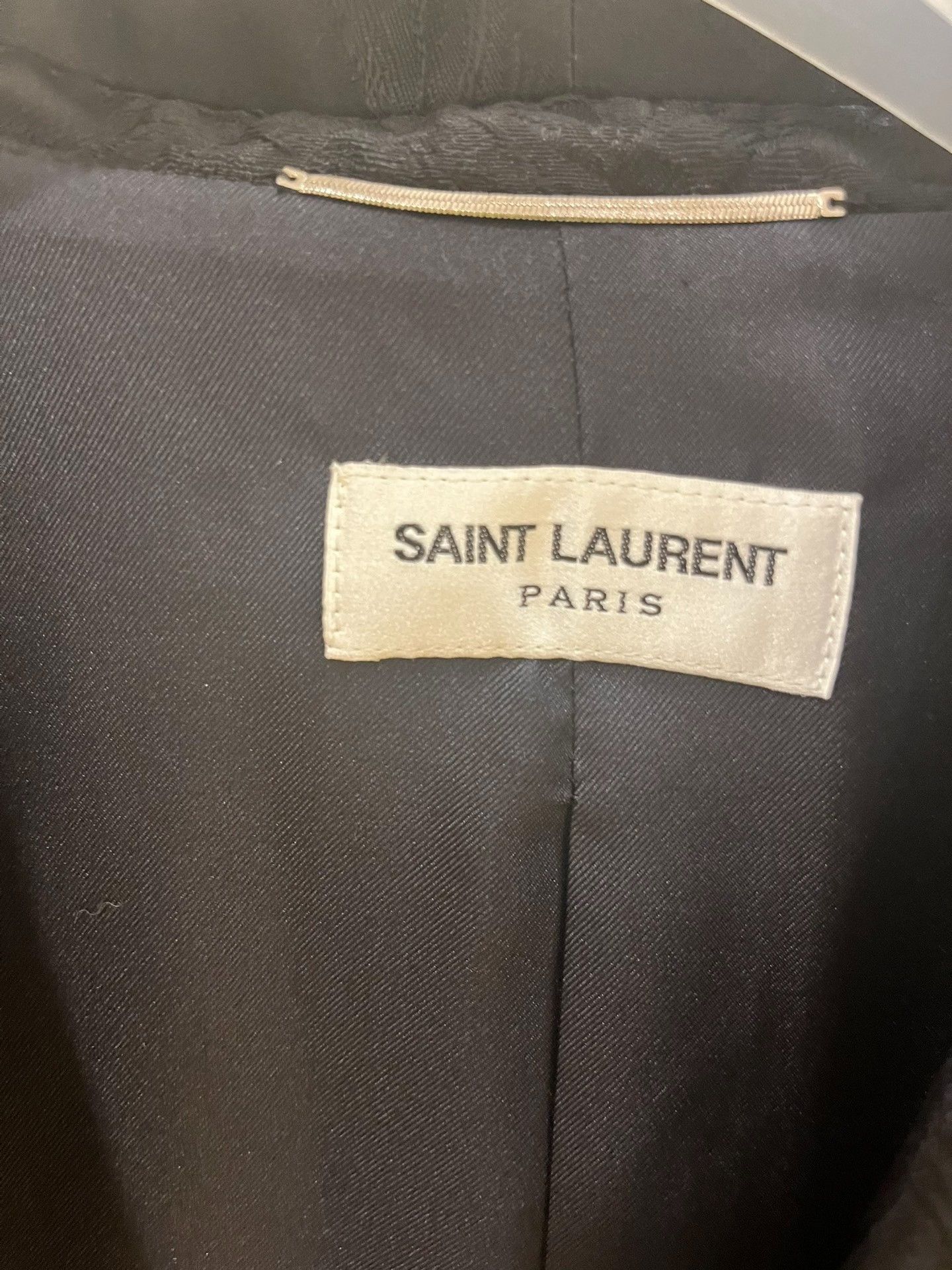 Saint Laurent Paris Saint Laurent Black Palm Jacquard Silk Blazer Size US M / EU 48-50 / 2 - 4 Thumbnail