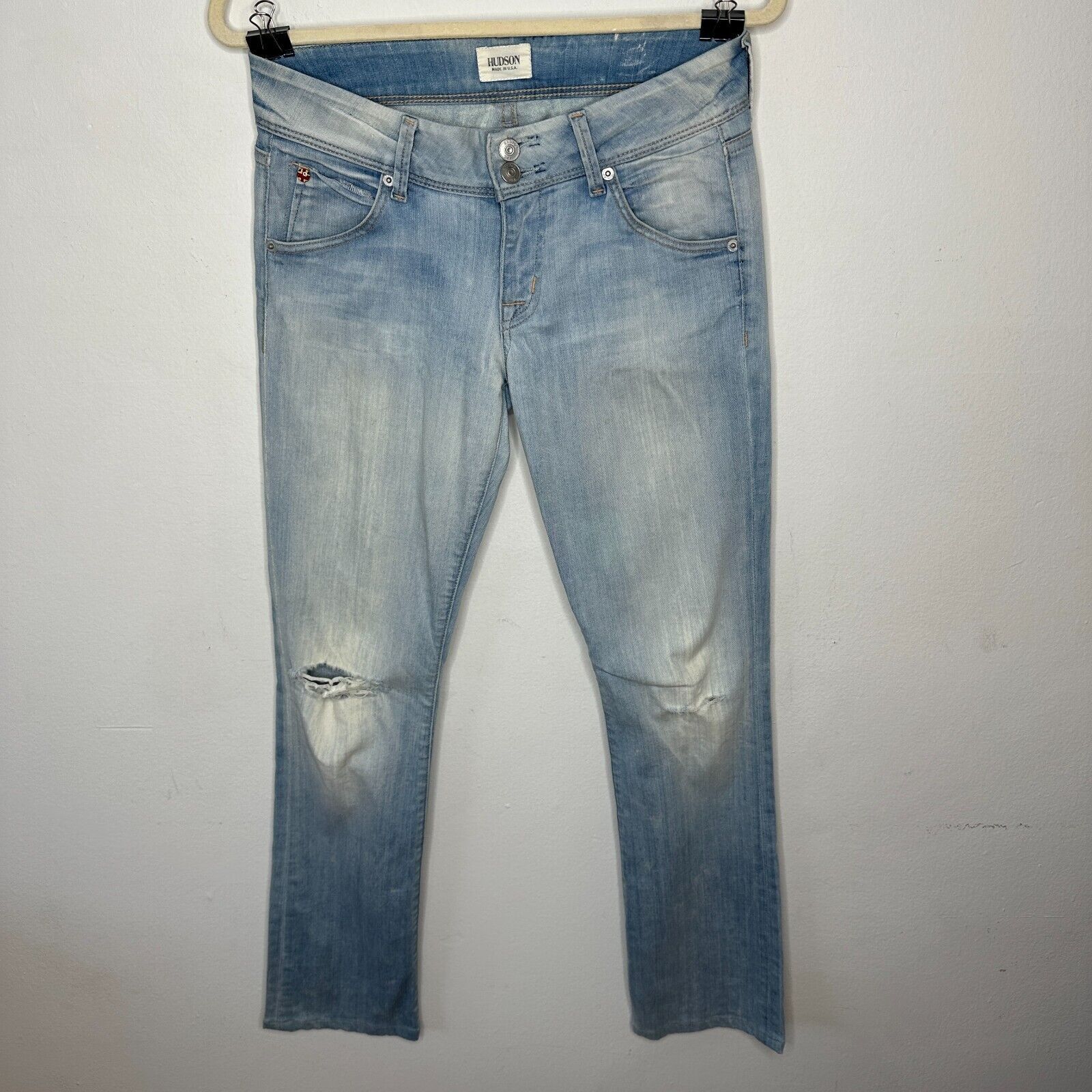 Hudson Hudson Double Button Blue Wash Jeans Low-Rise Boot Cut 26 Size 26" / US 2 / IT 38 - 17 Thumbnail