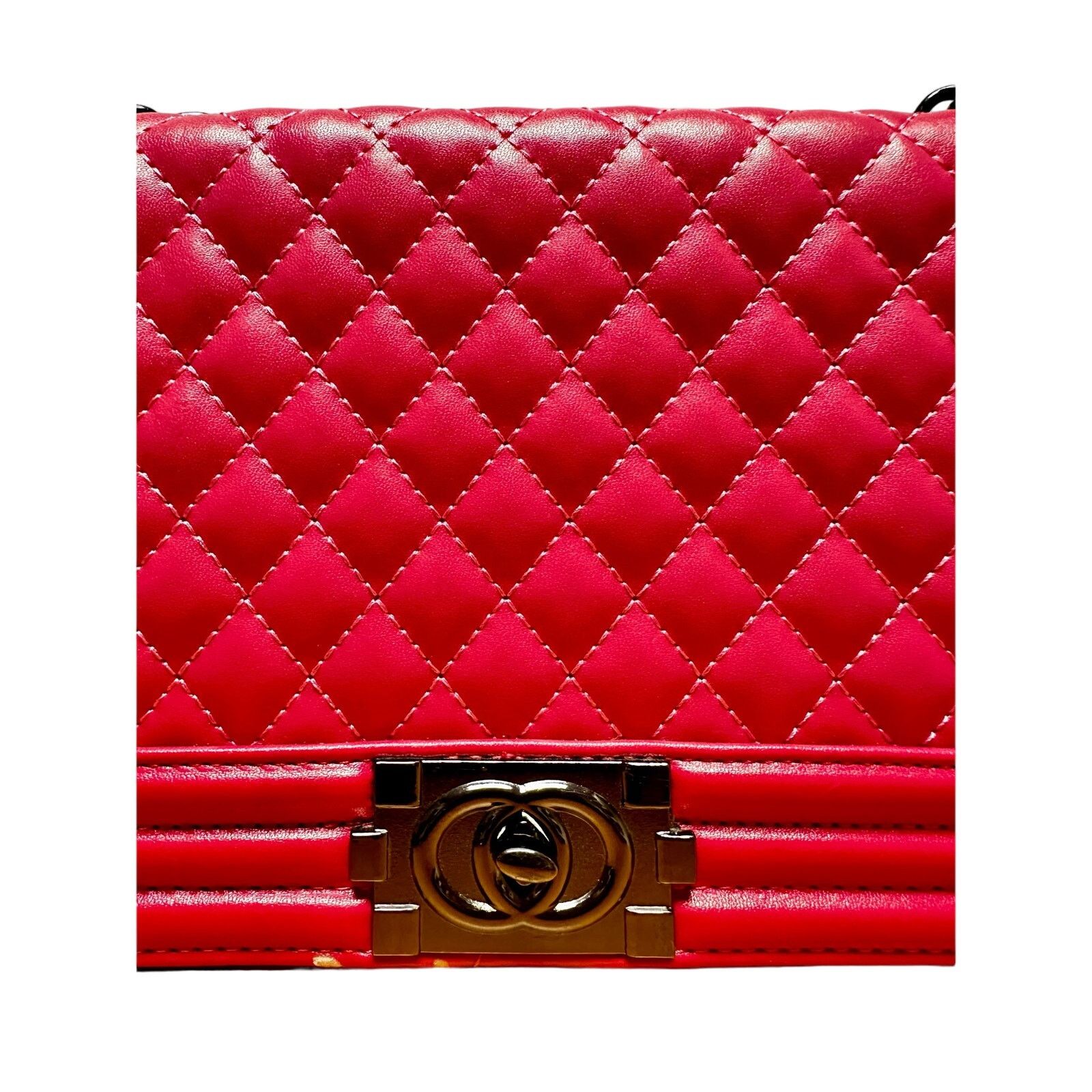 Other Bright red fuchsia leather quilted crossbody bag Size ONE SIZE - 3 Thumbnail