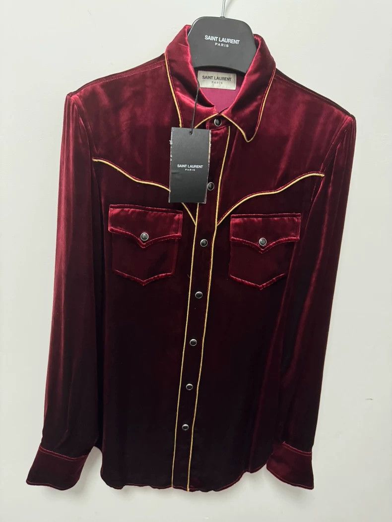 Saint Laurent Paris Saint laurent paris 16fw show style palace gold thread red Size US S / EU 44-46 / 1 - 3 Thumbnail
