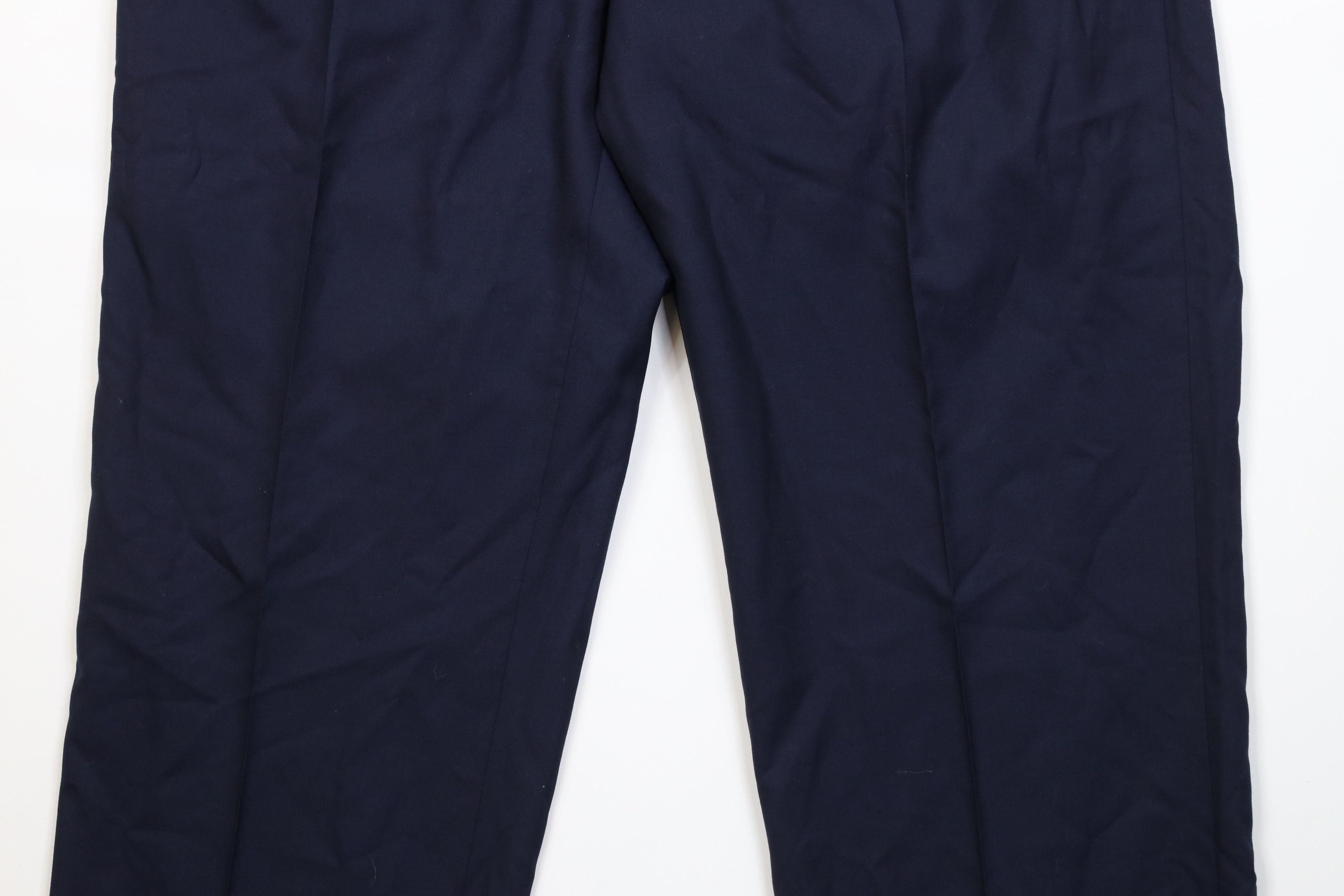 Lands' End Vintage 90s Lands End Knit Wide Leg Chino Pants Navy Blue Size US 36 / EU 52 - 3 Thumbnail